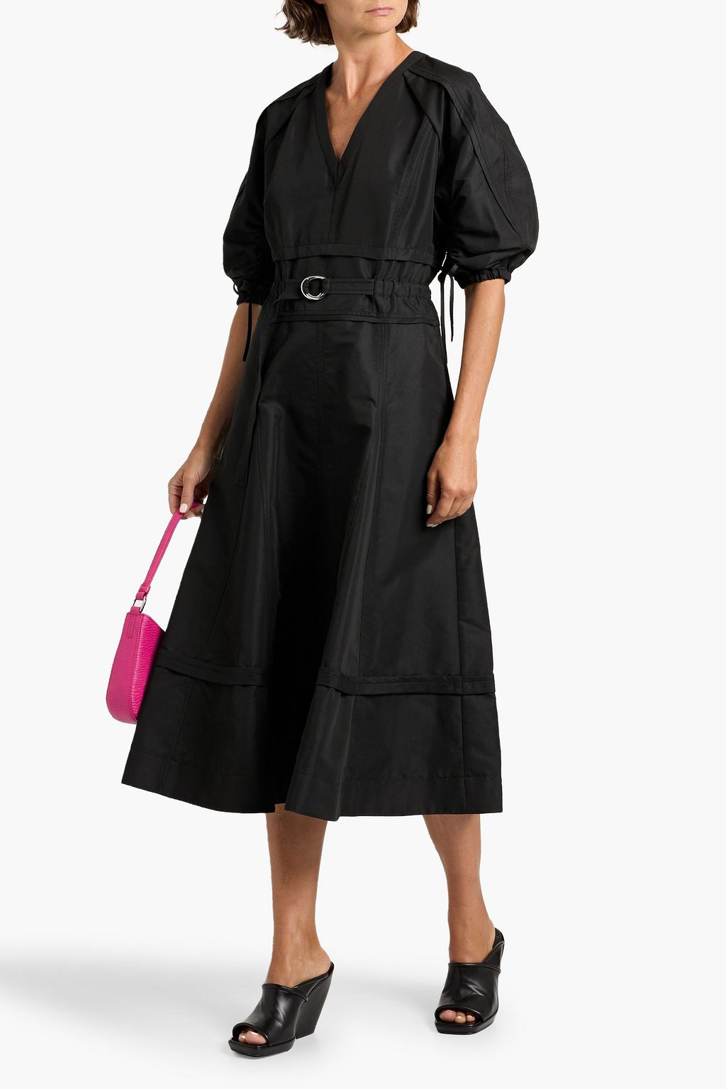 3.1 PHILLIP LIM コットン混オットマン ミディワンピース