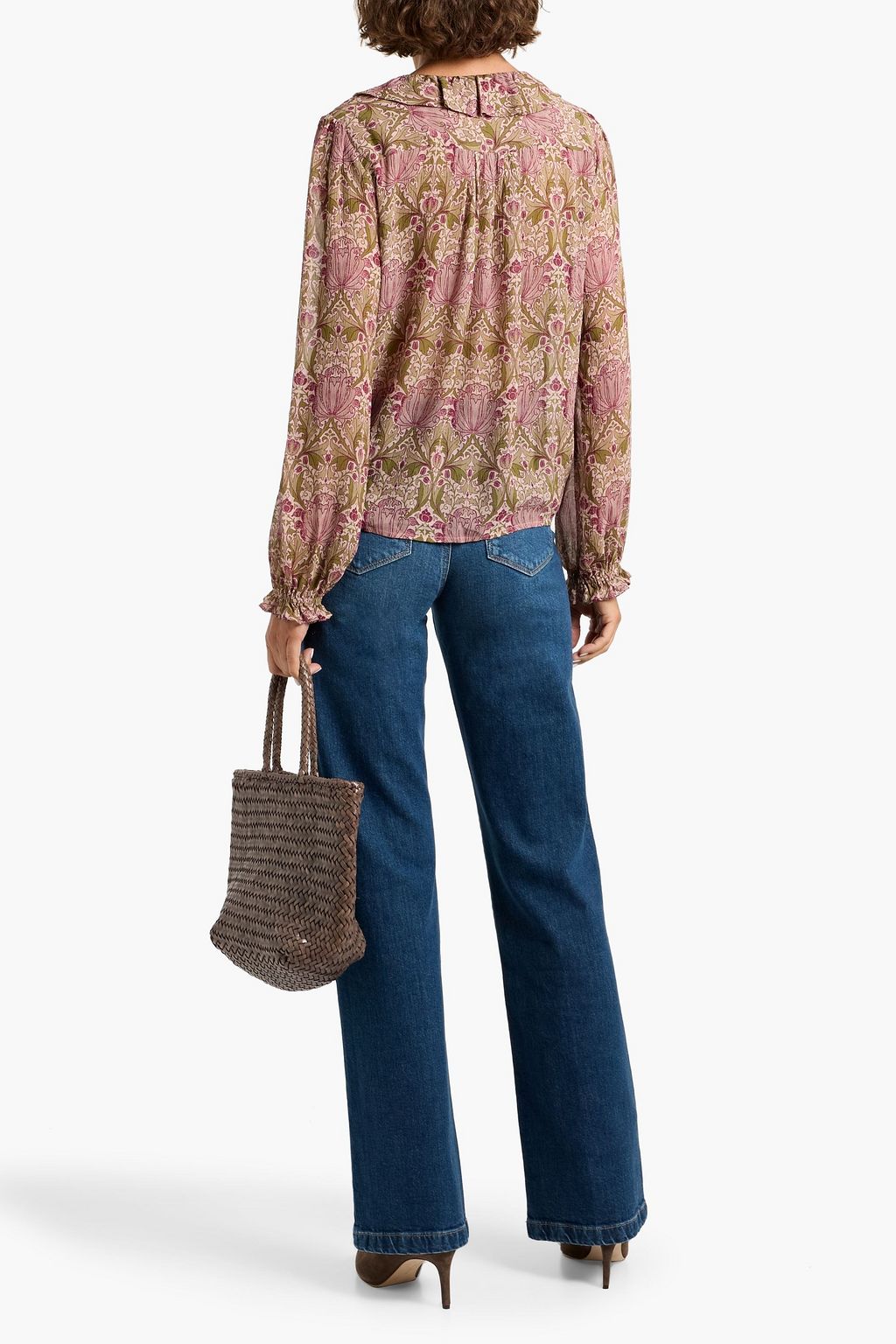 MORRIS & CO. X PAIGE Ilara ruffled printed cotton-voile blouse