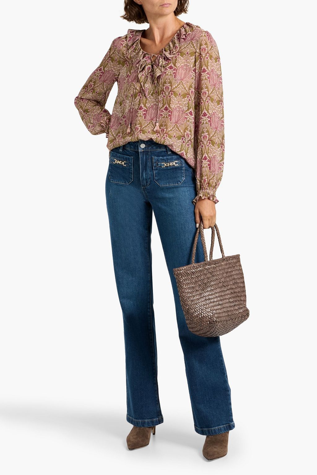 PAIGE Leenah embellished mid-rise straight-leg jeans