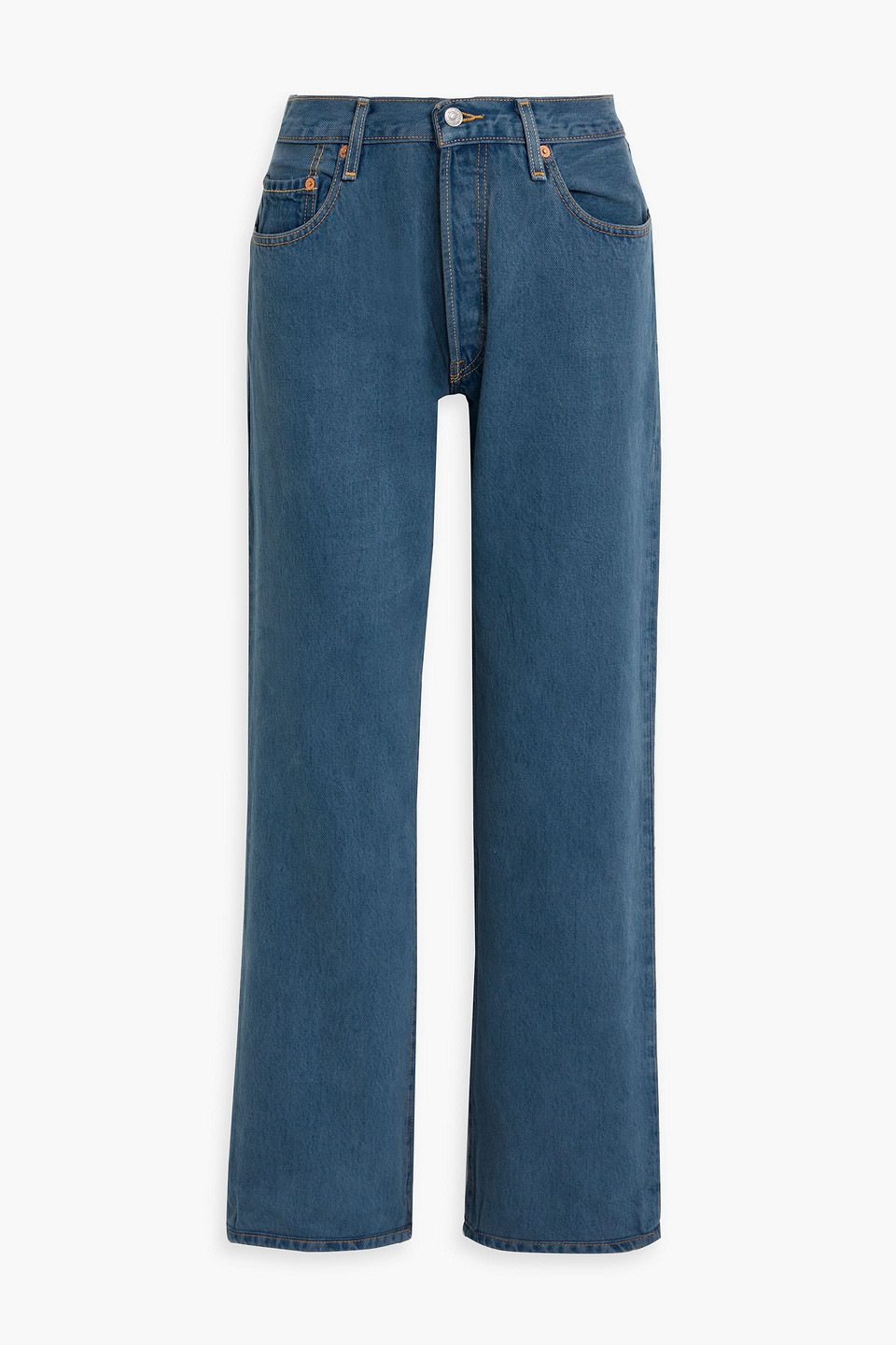 Re/done With Levi's High-rise Straight-leg Jeans In Blue