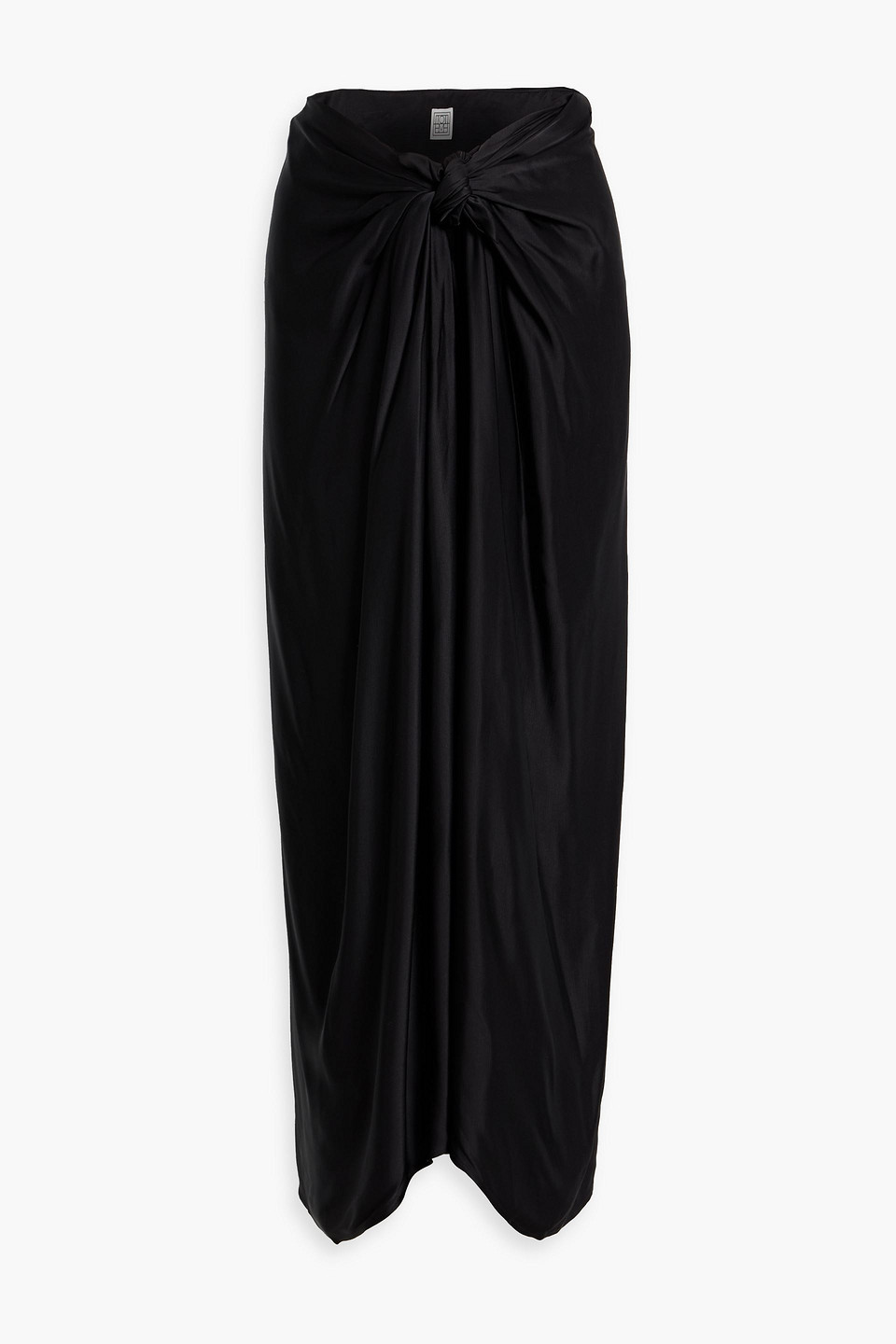Totême Knotted Satin Maxi Skirt In Black