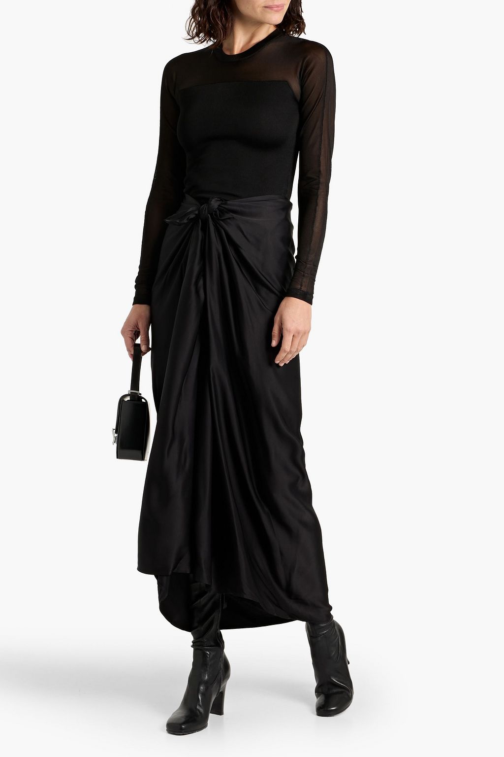 TOTEME Knotted satin maxi skirt