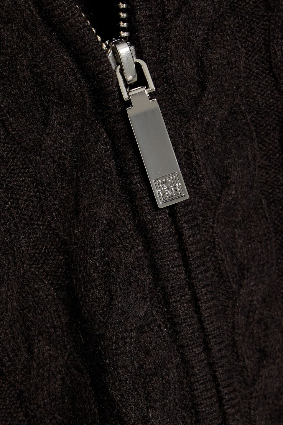 Totême Cable-knit Wool And Cashmere-blend Hoodie In Black