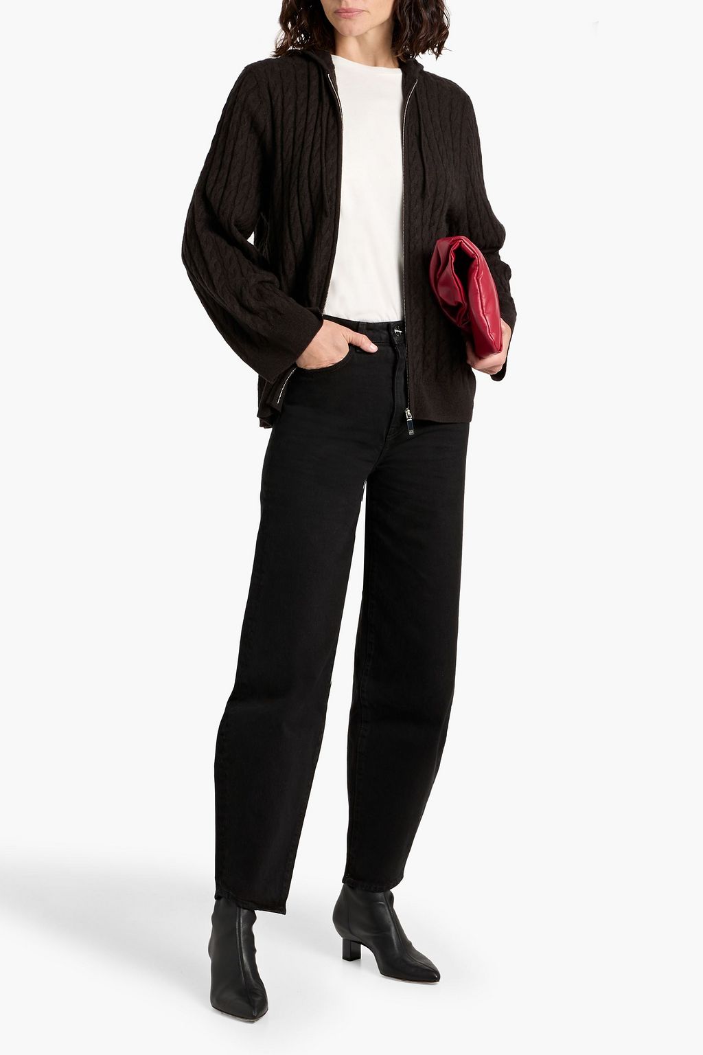 TOTEME High-rise barrel-leg jeans