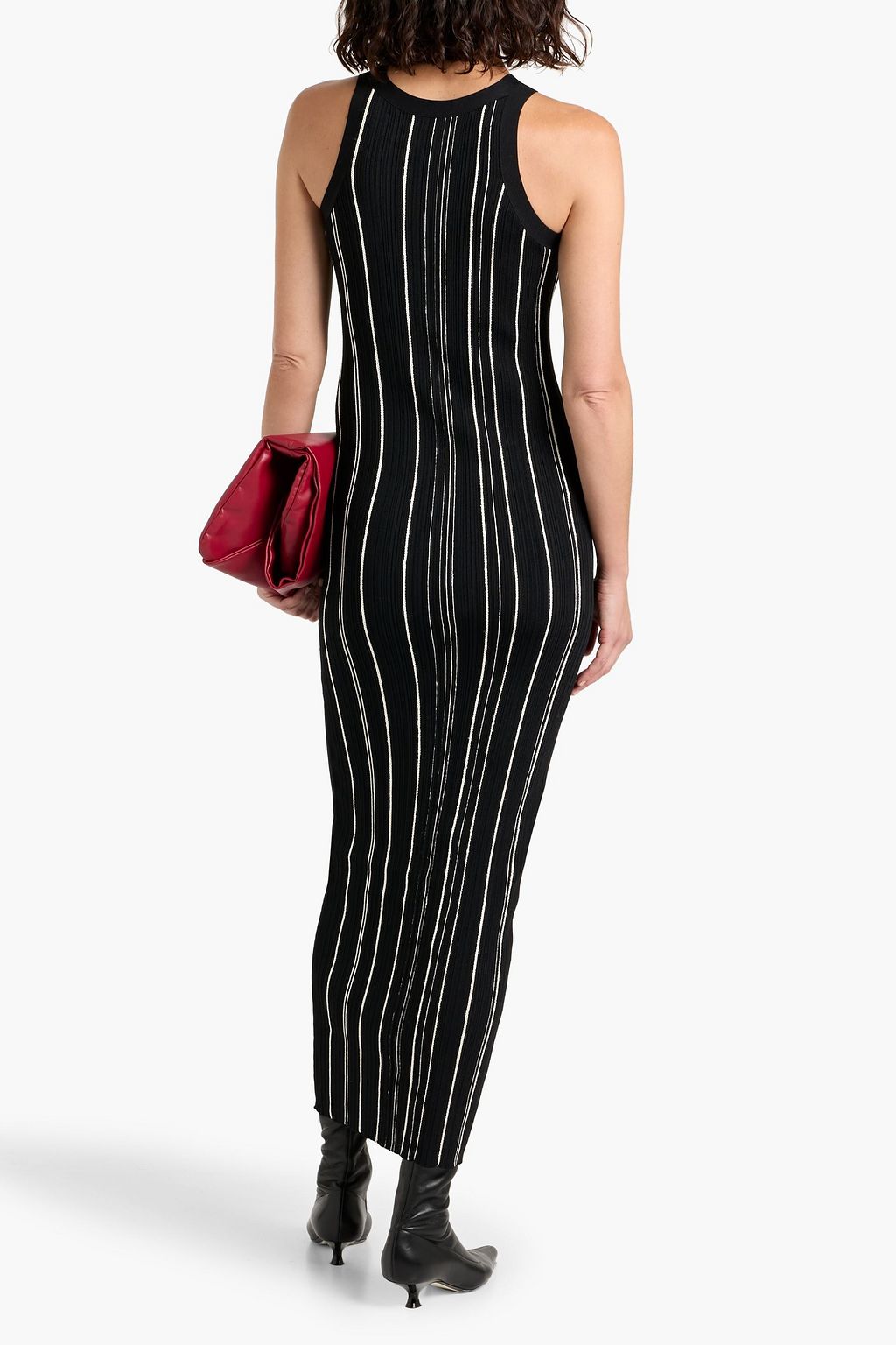 TOTEME Striped ribbed-knit maxi dress