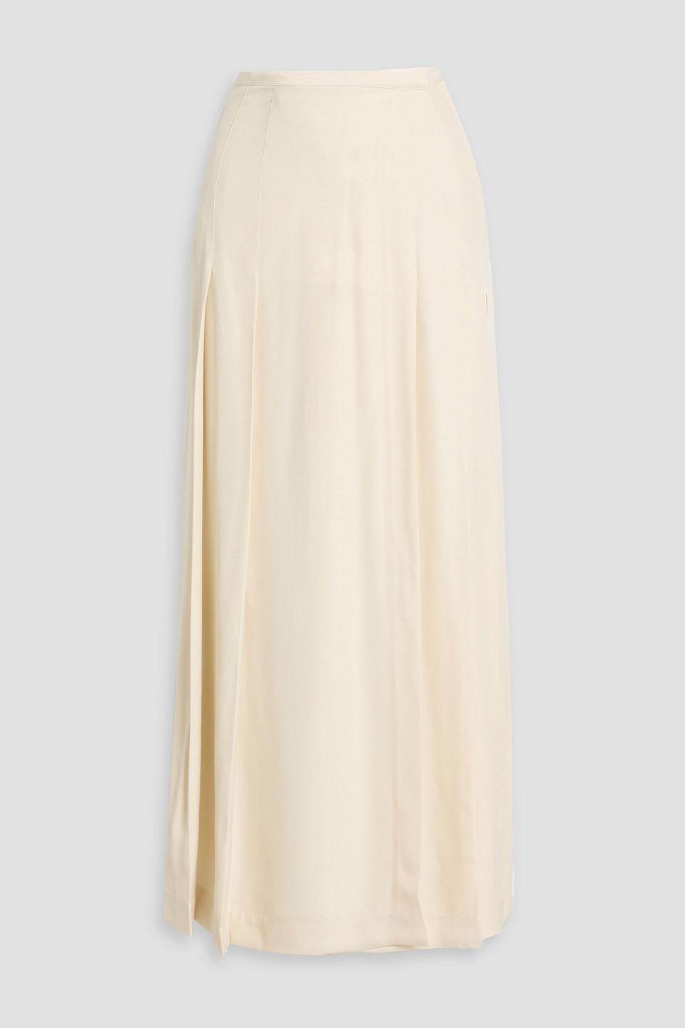 Totême Pleated Satin-crepe Maxi Wrap Skirt In White