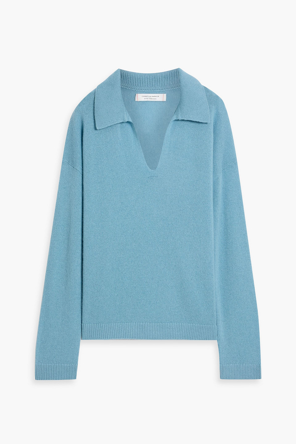 Chinti & Parker Cashmere Polo Sweater In Blue
