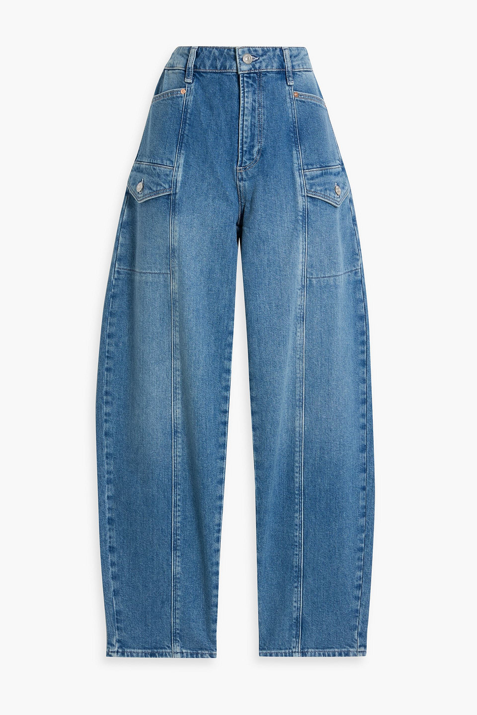 Paige High-rise Cargo Jeans In Blue