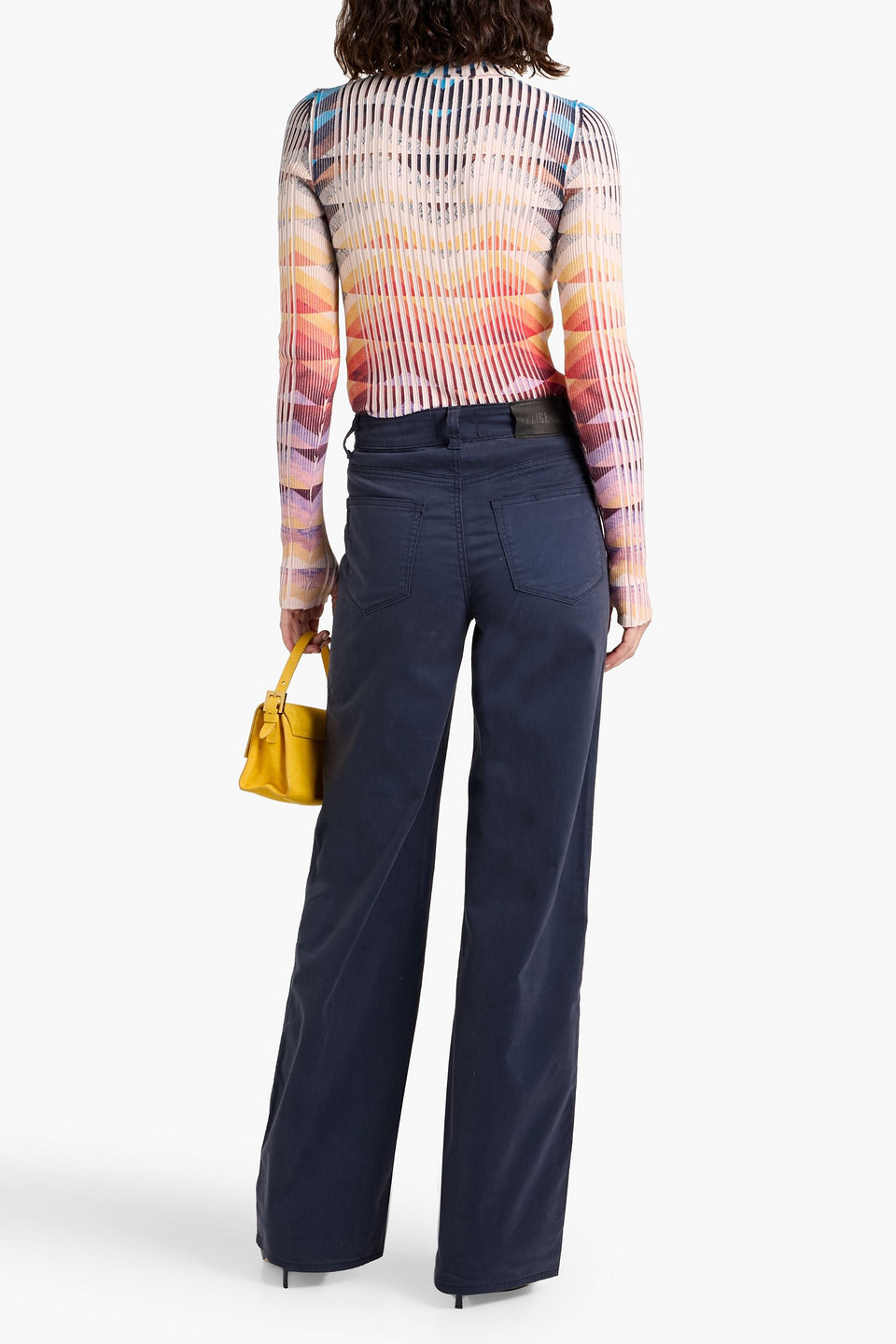 Paige Sasha Twill Wide-leg Pants In Blue
