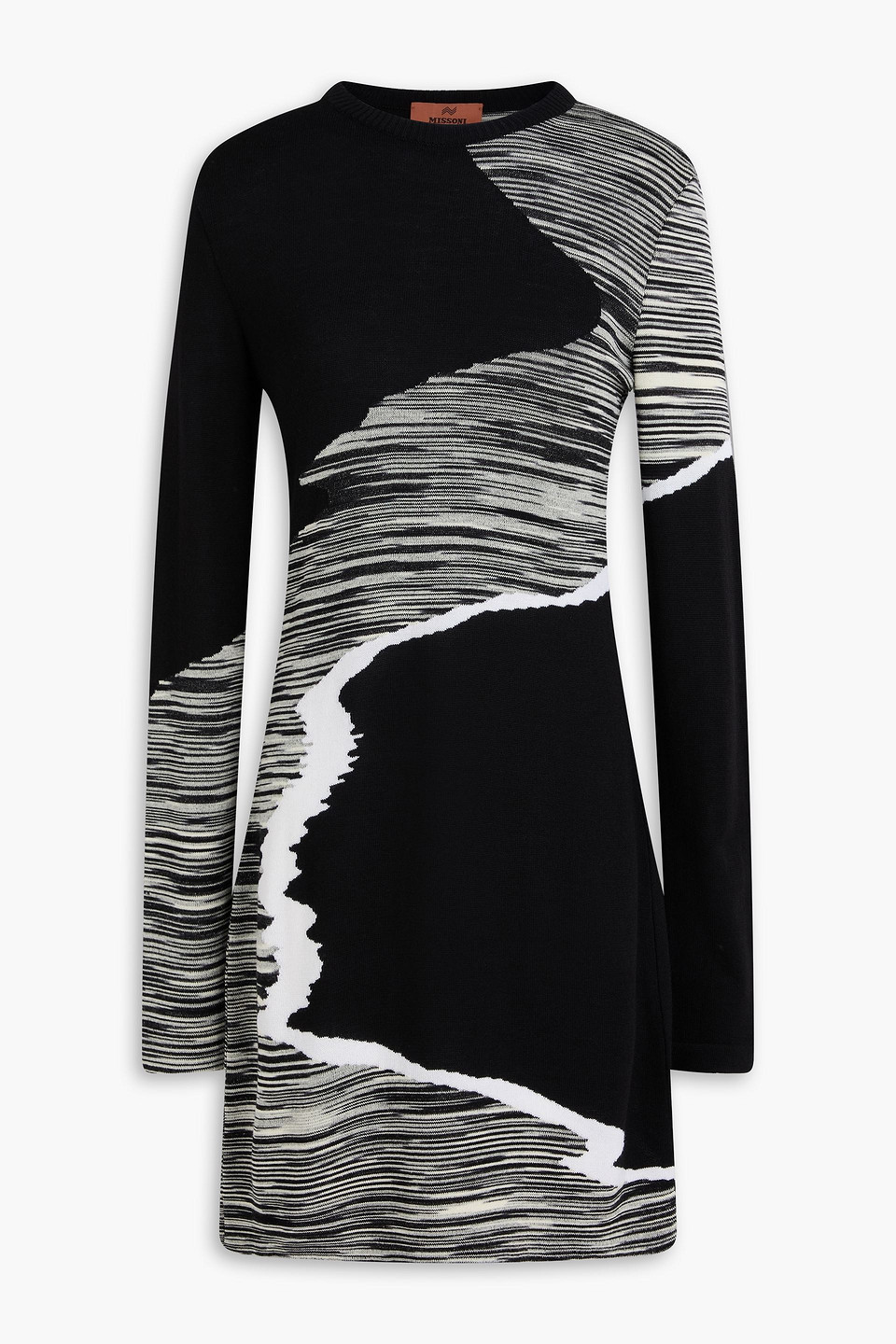Missoni Space-dyed Wool Mini Dress In Black