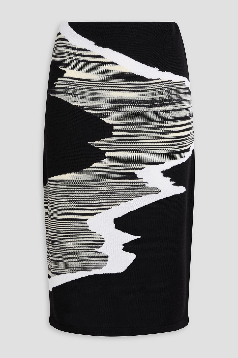 Missoni Jacquard-knit Wool Skirt In Black