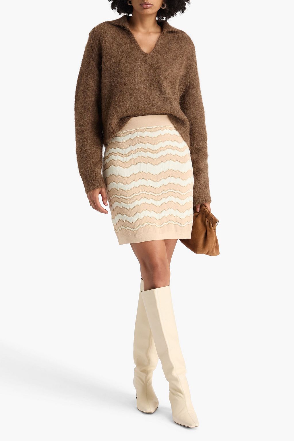 MISSONI تنورة قصيرة من نسيج بحبكة كروشيه