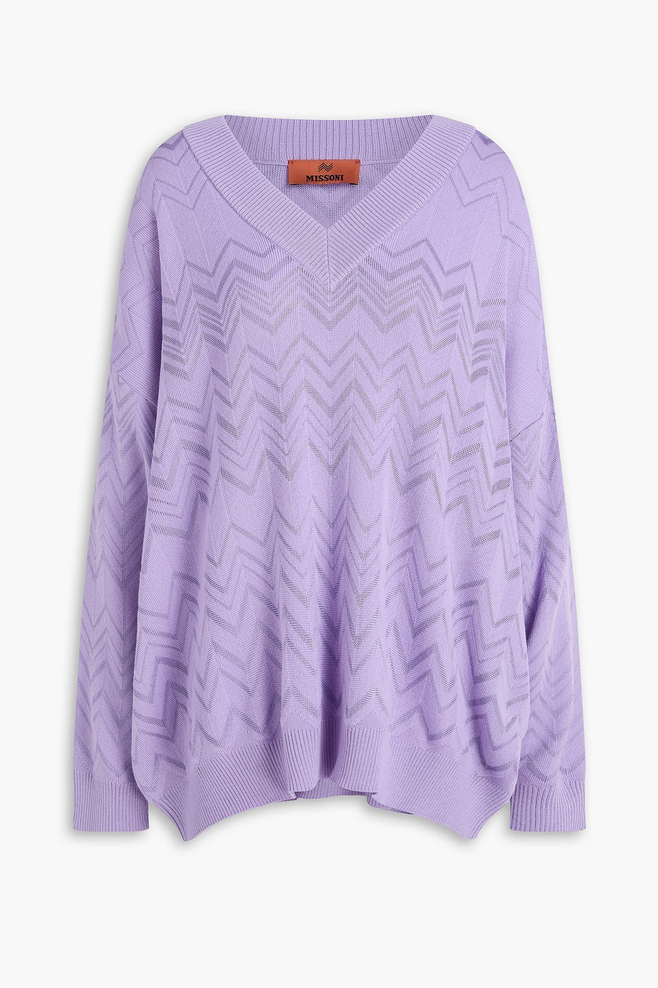 Missoni Crochet-knit Wool-blend Sweater In Purple