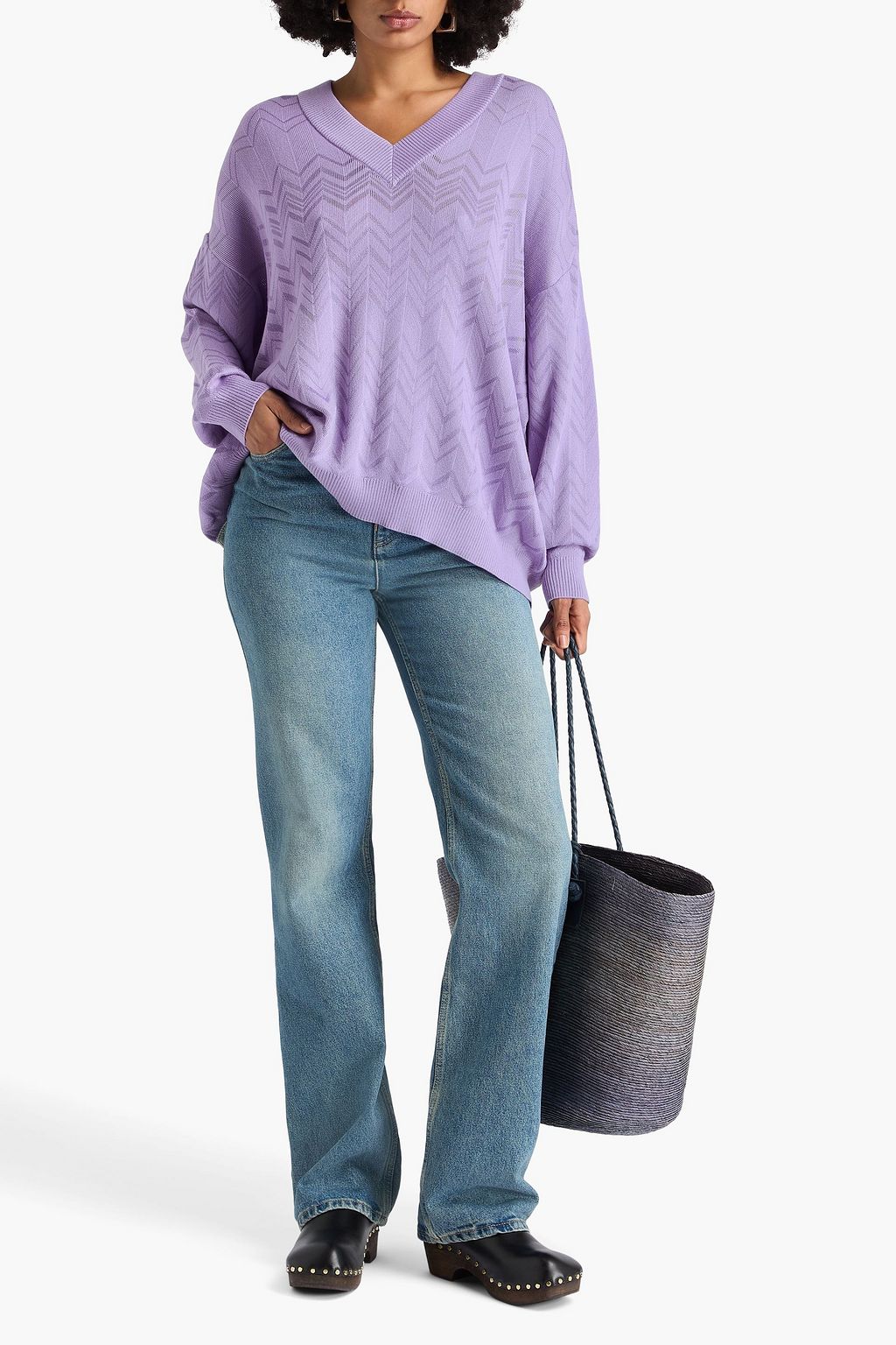 MISSONI Crochet-knit wool-blend sweater