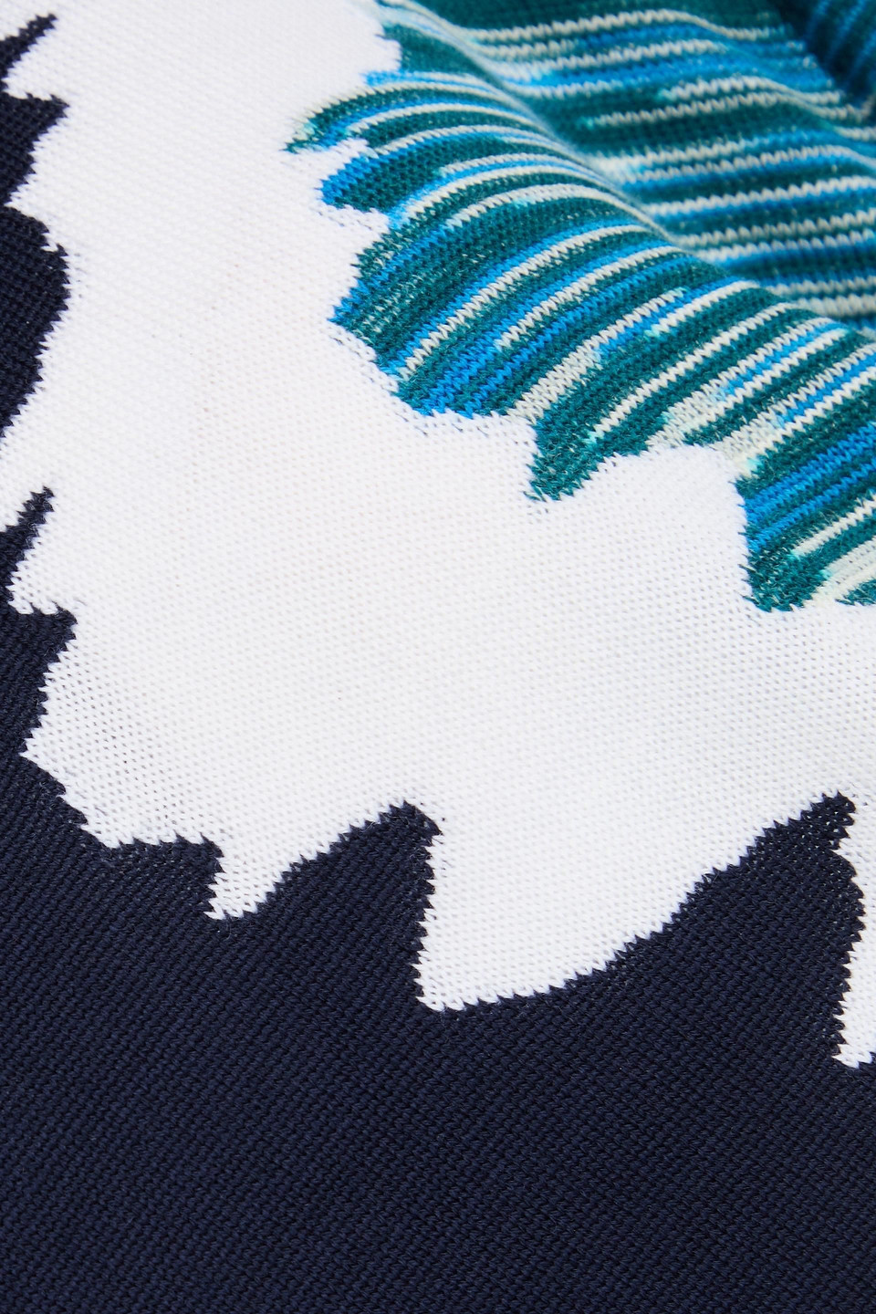 Missoni Intarsia Wool Turtleneck Sweater In Blue