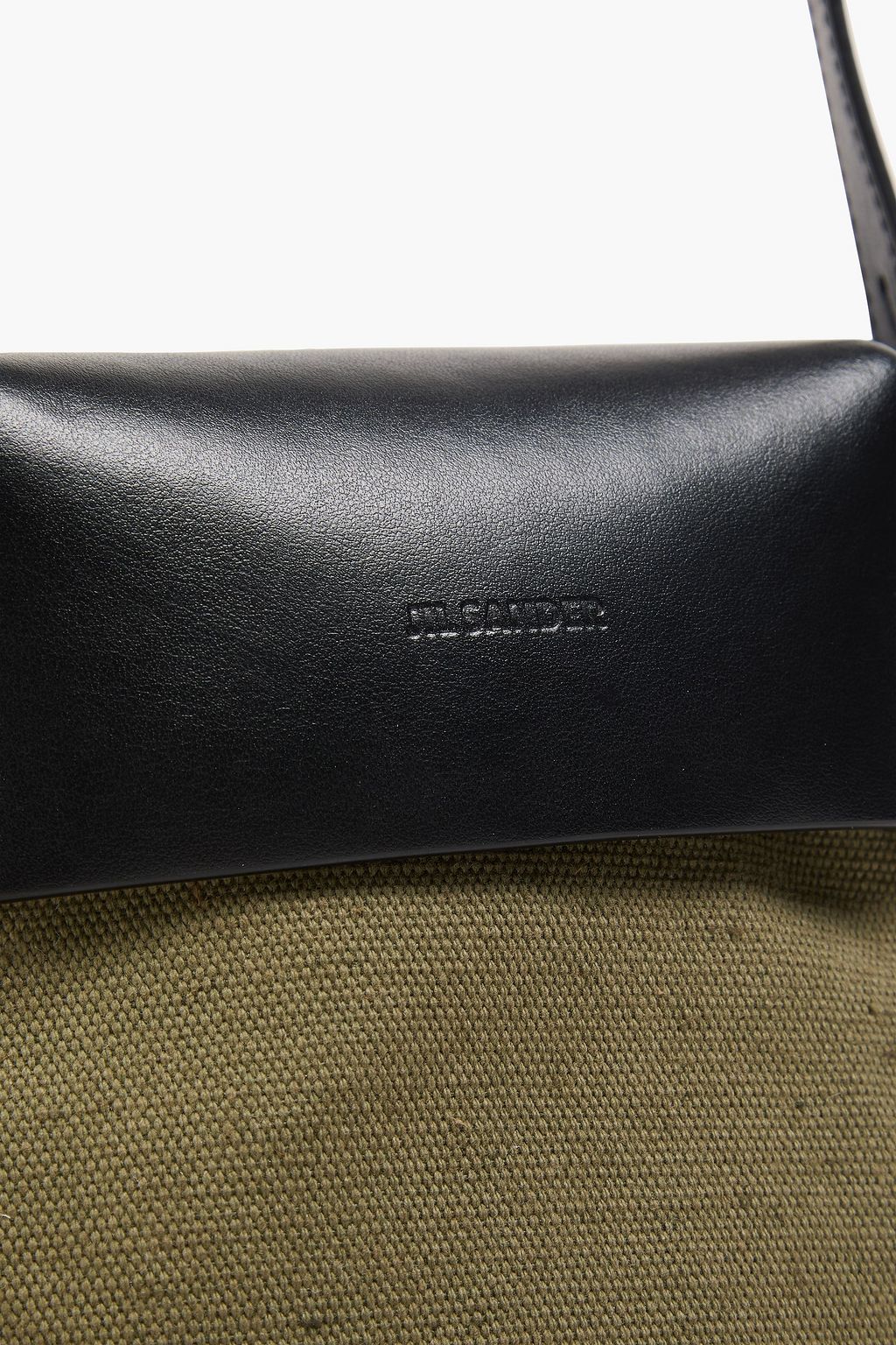 JIL SANDER Canvas and leather messenger bag