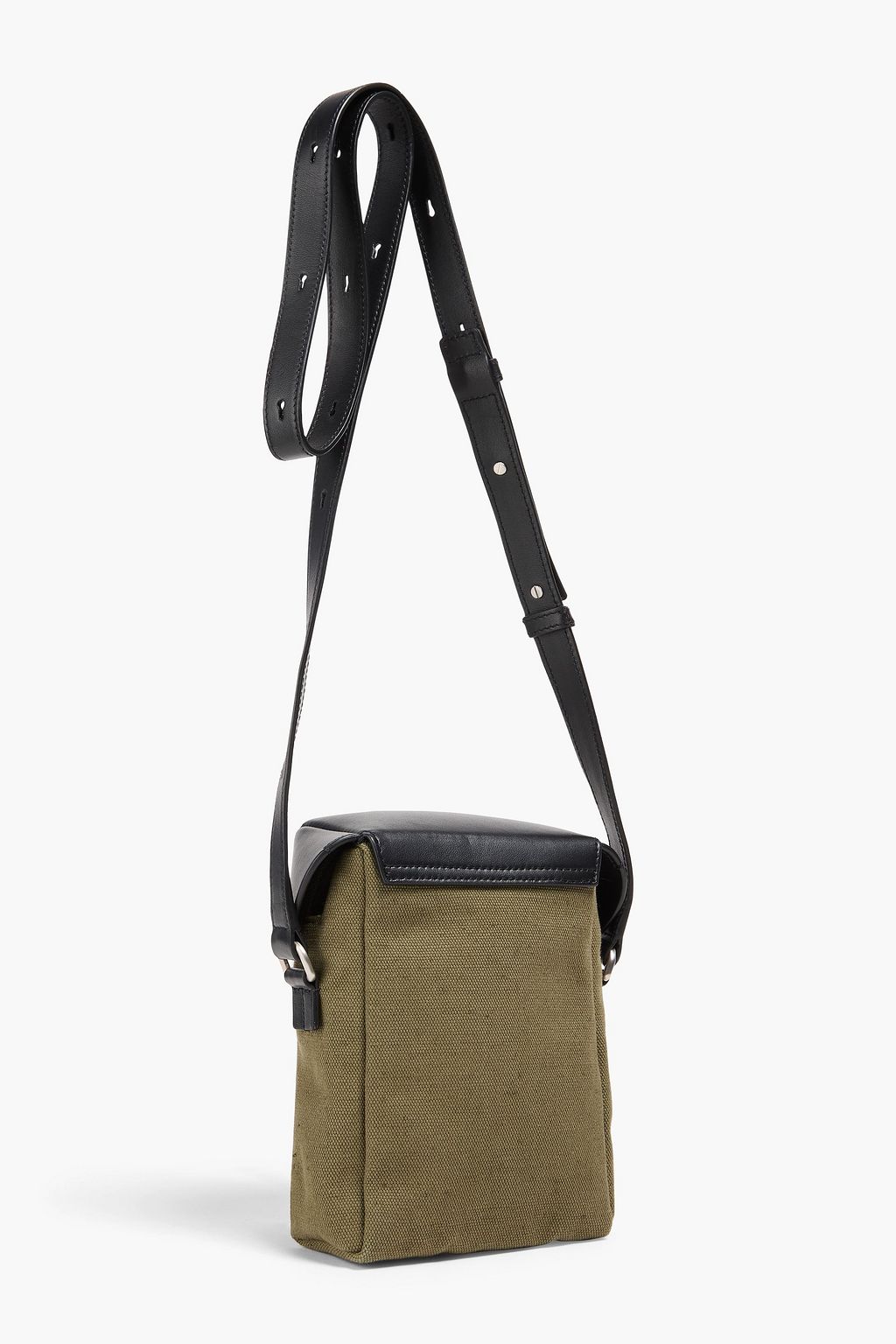 JIL SANDER Canvas and leather messenger bag