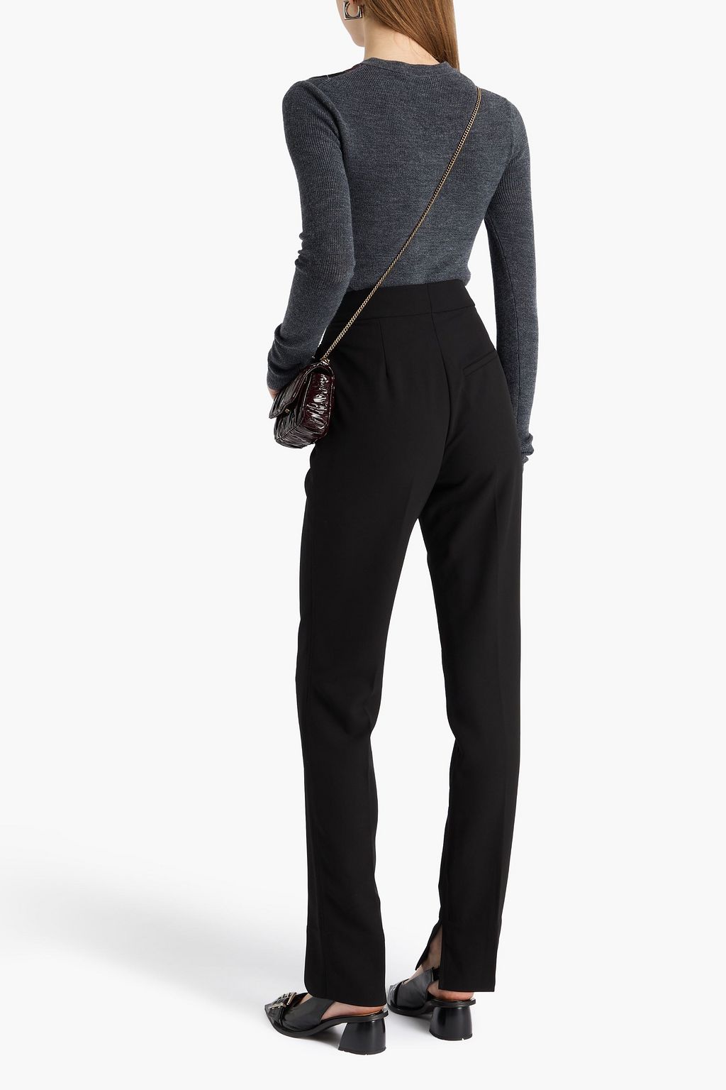 GANNI Twill slim-leg pants