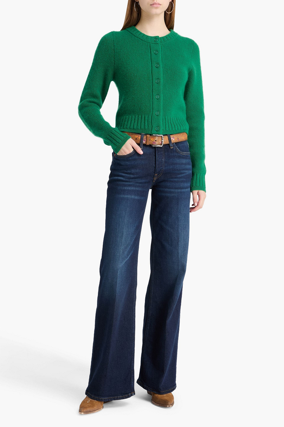 Re/done Cashmere Cardigan In Multi