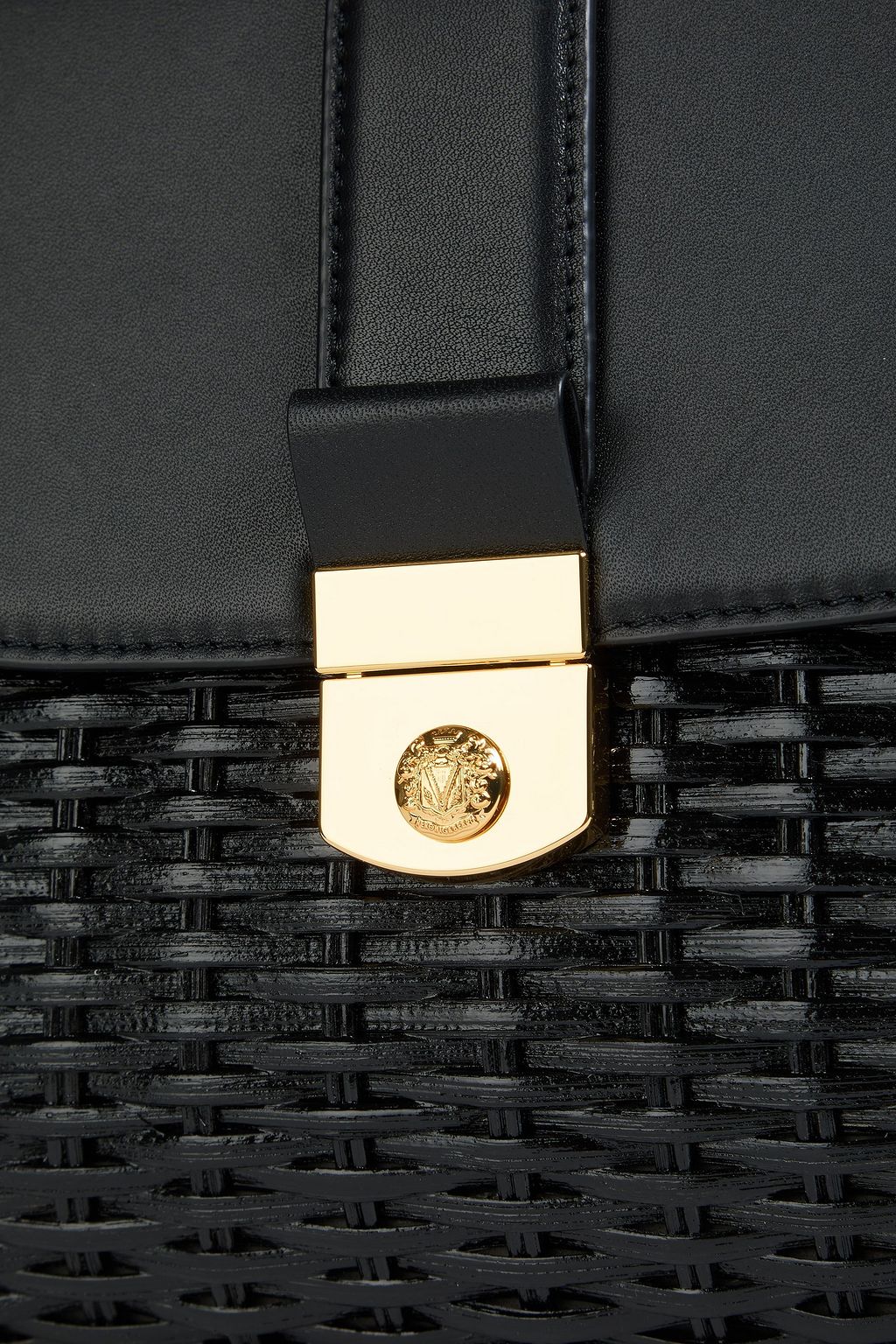 VERONICA BEARD The Crest leather and rattan tote