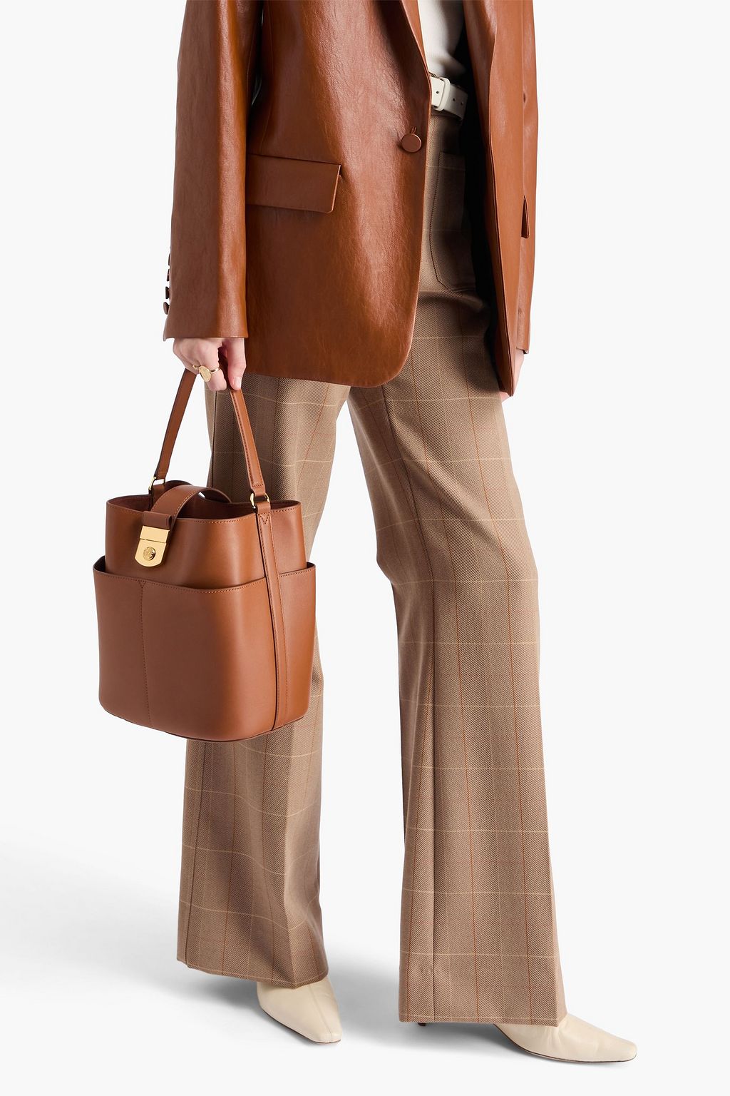 VERONICA BEARD The Crest leather bucket bag