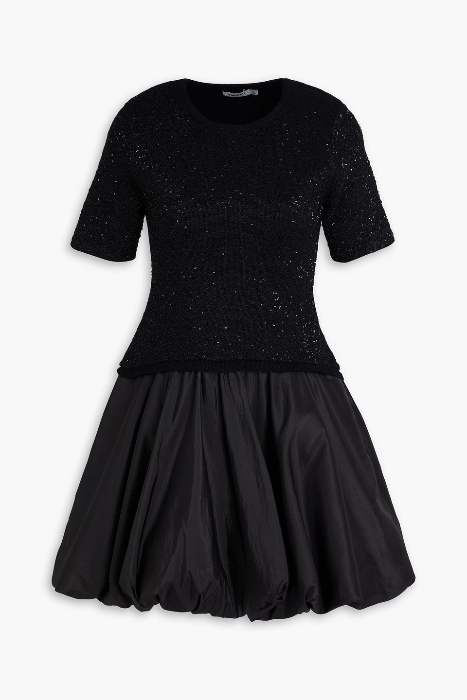 Simkhai Kenz Sequin-embellished Taffeta Mini Dress In Black