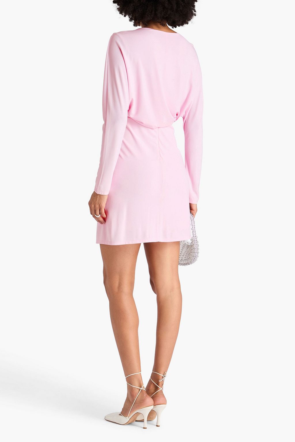 SIMKHAI Pleated stretch-jersey mini dress