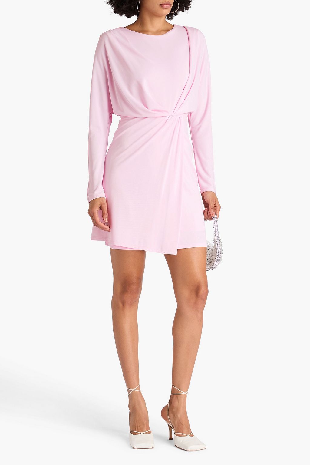SIMKHAI Pleated stretch-jersey mini dress