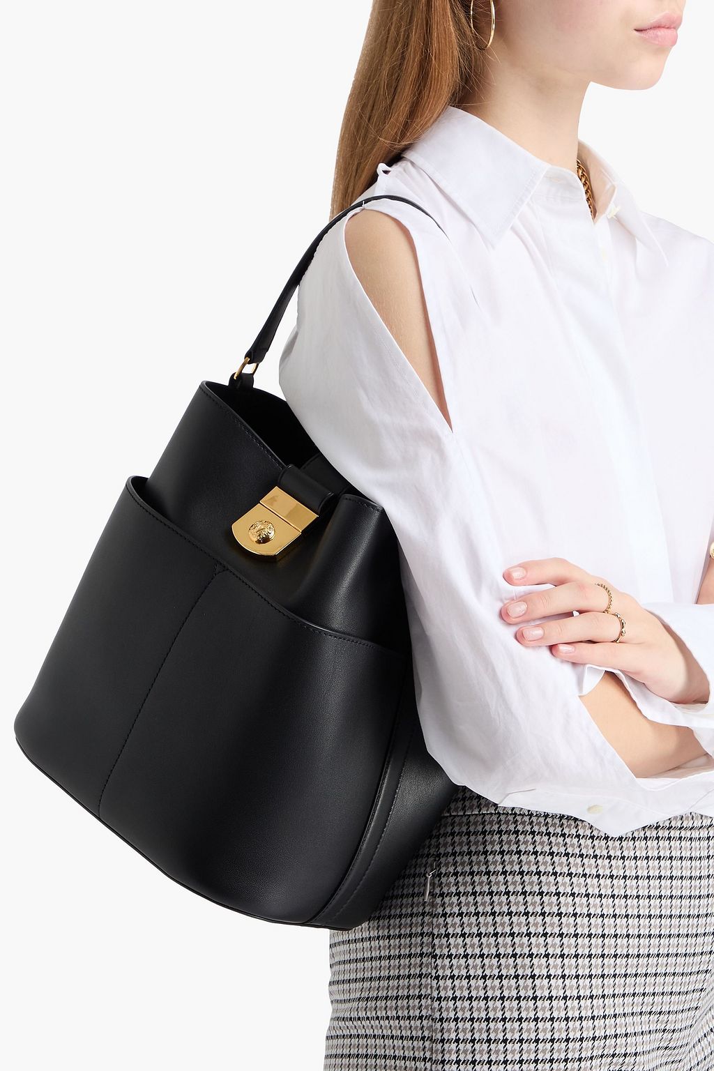 VERONICA BEARD The Crest leather bucket bag