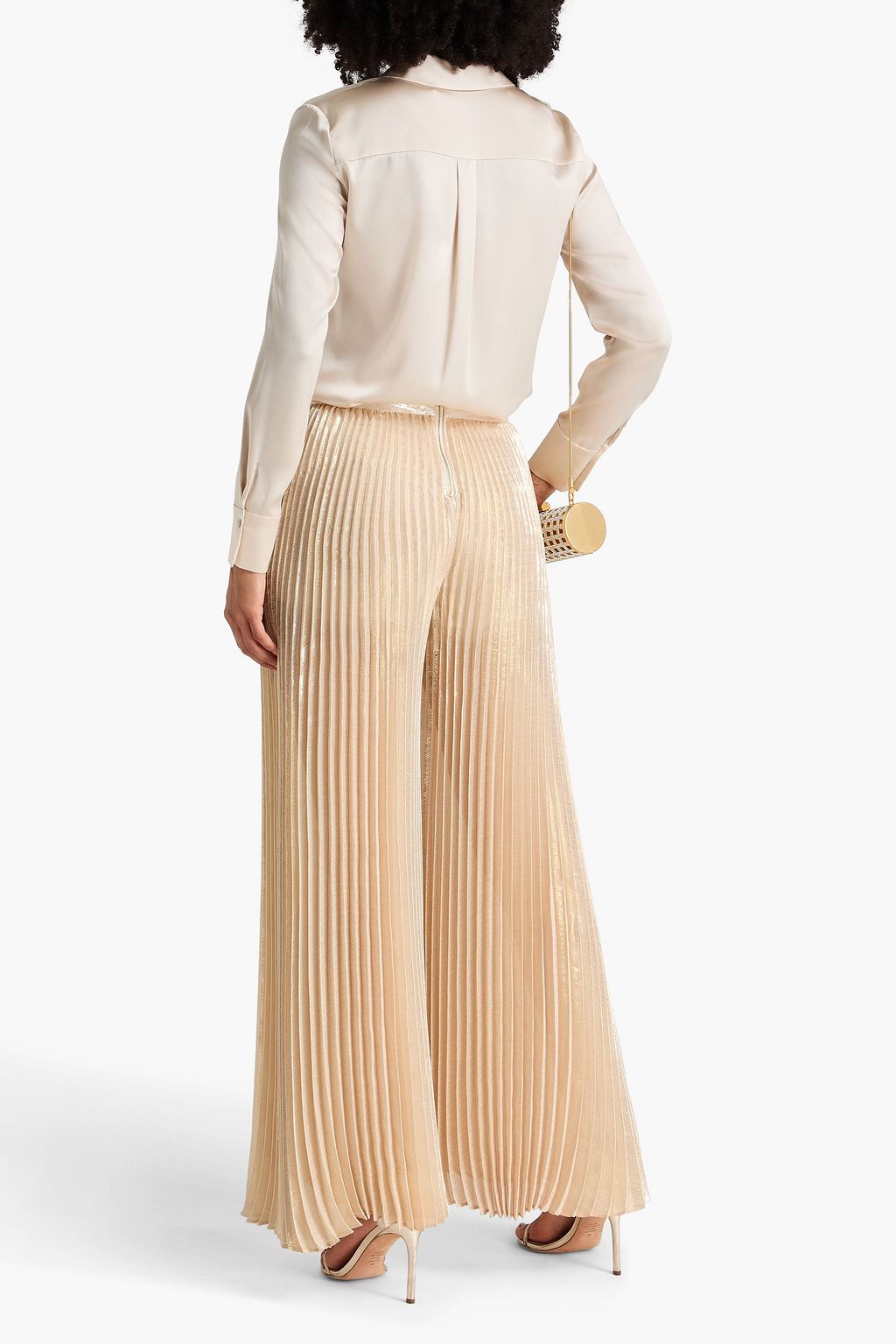 ALICE + OLIVIA Stretch-silk charmeuse shirt