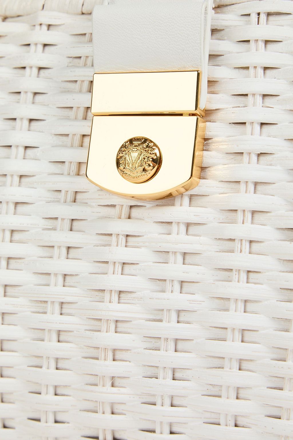 VERONICA BEARD Clutch „Crest“ aus Rattan