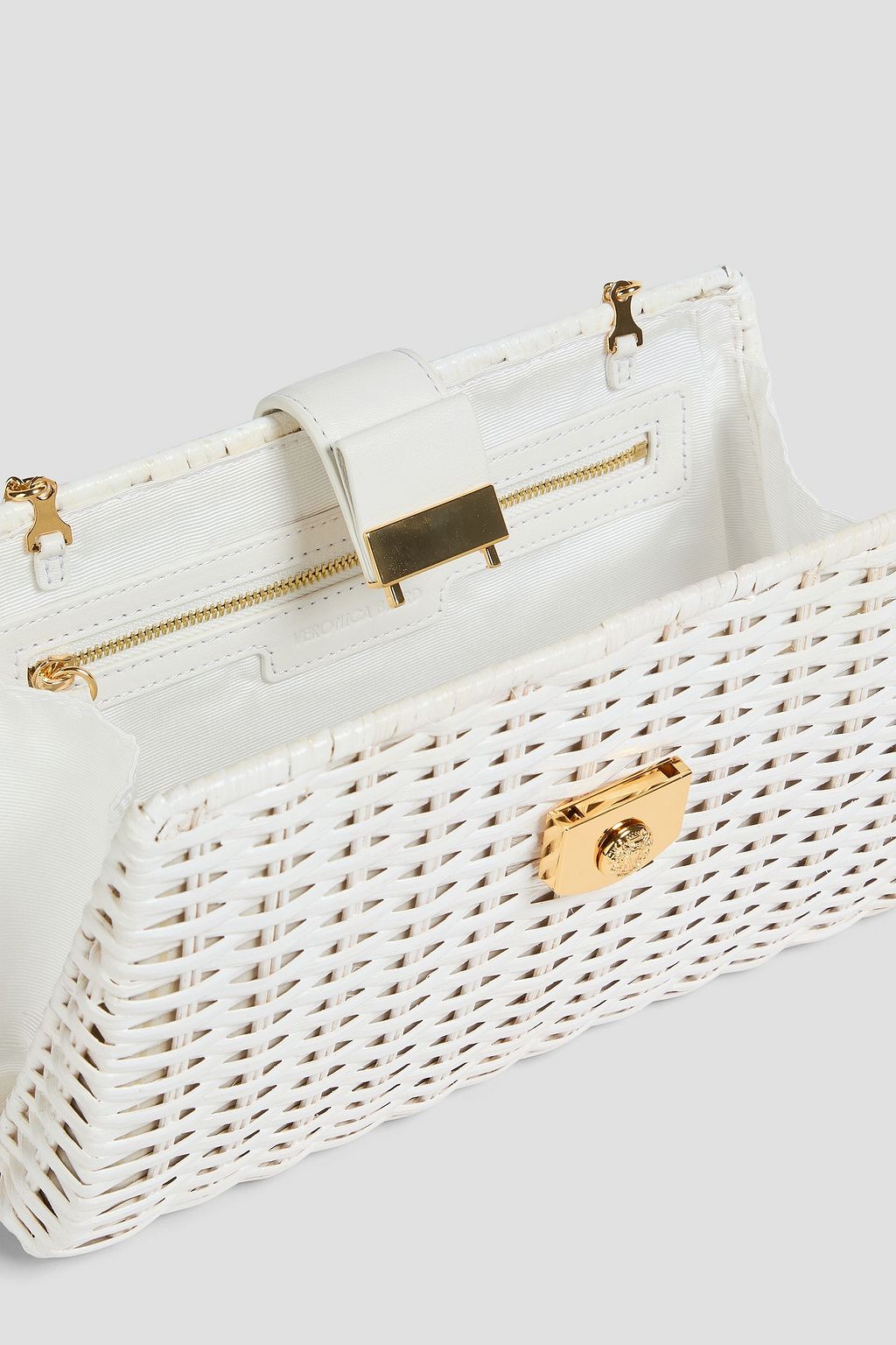 VERONICA BEARD Clutch „Crest“ aus Rattan