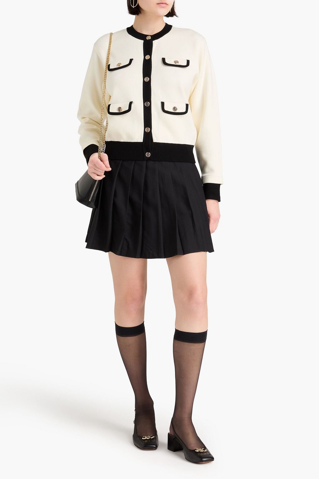 SANDRO Button-embellished knitted cardigan