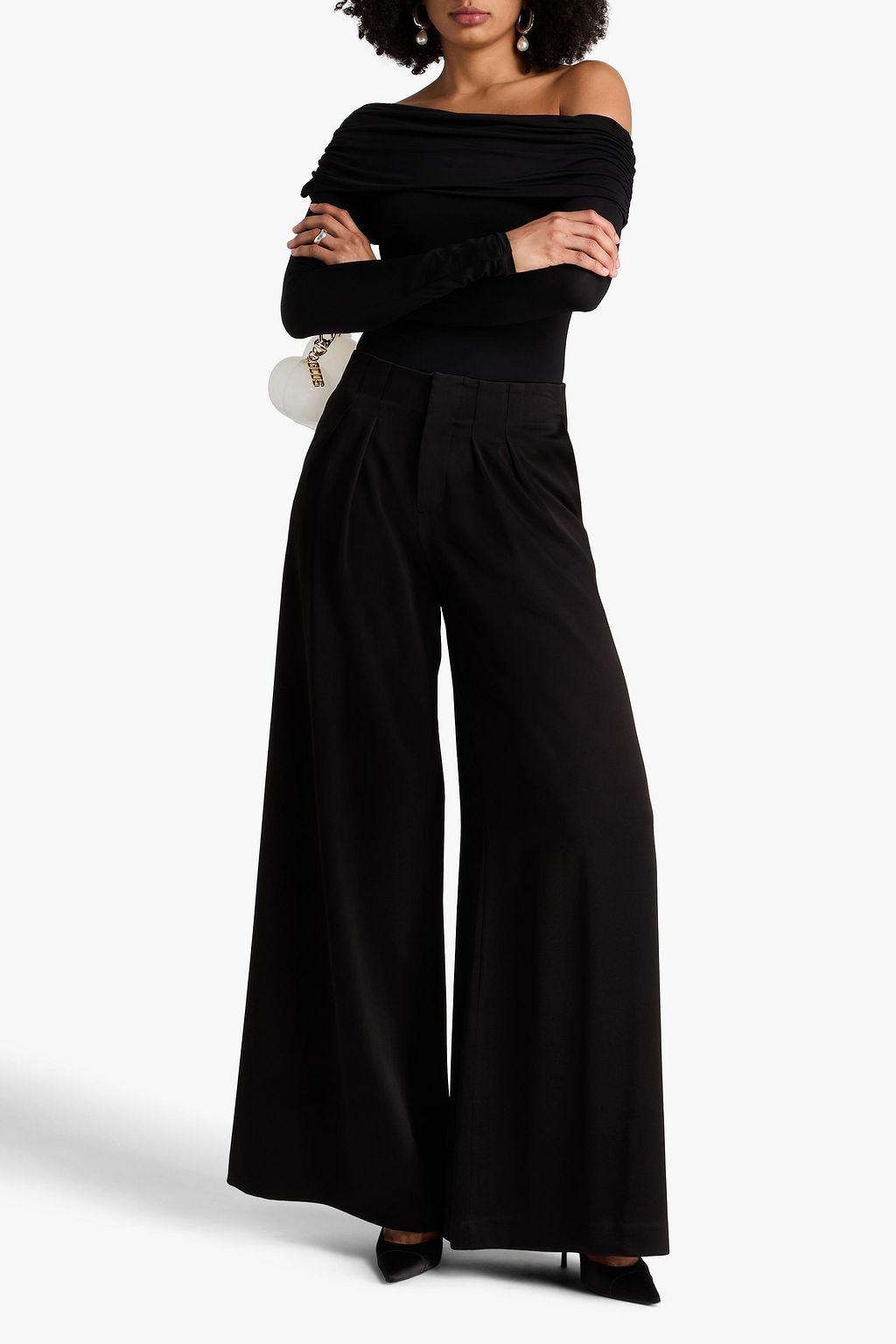 ALICE + OLIVIA Satin-crepe wide-leg pants