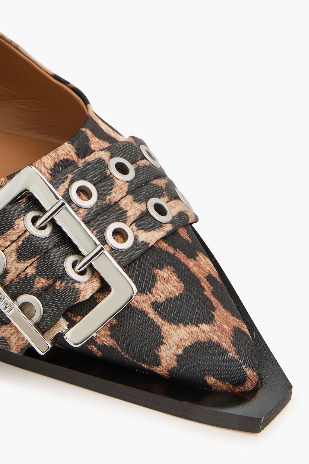 GANNI Flache Slingback-Schuhe mit Leopardenprint