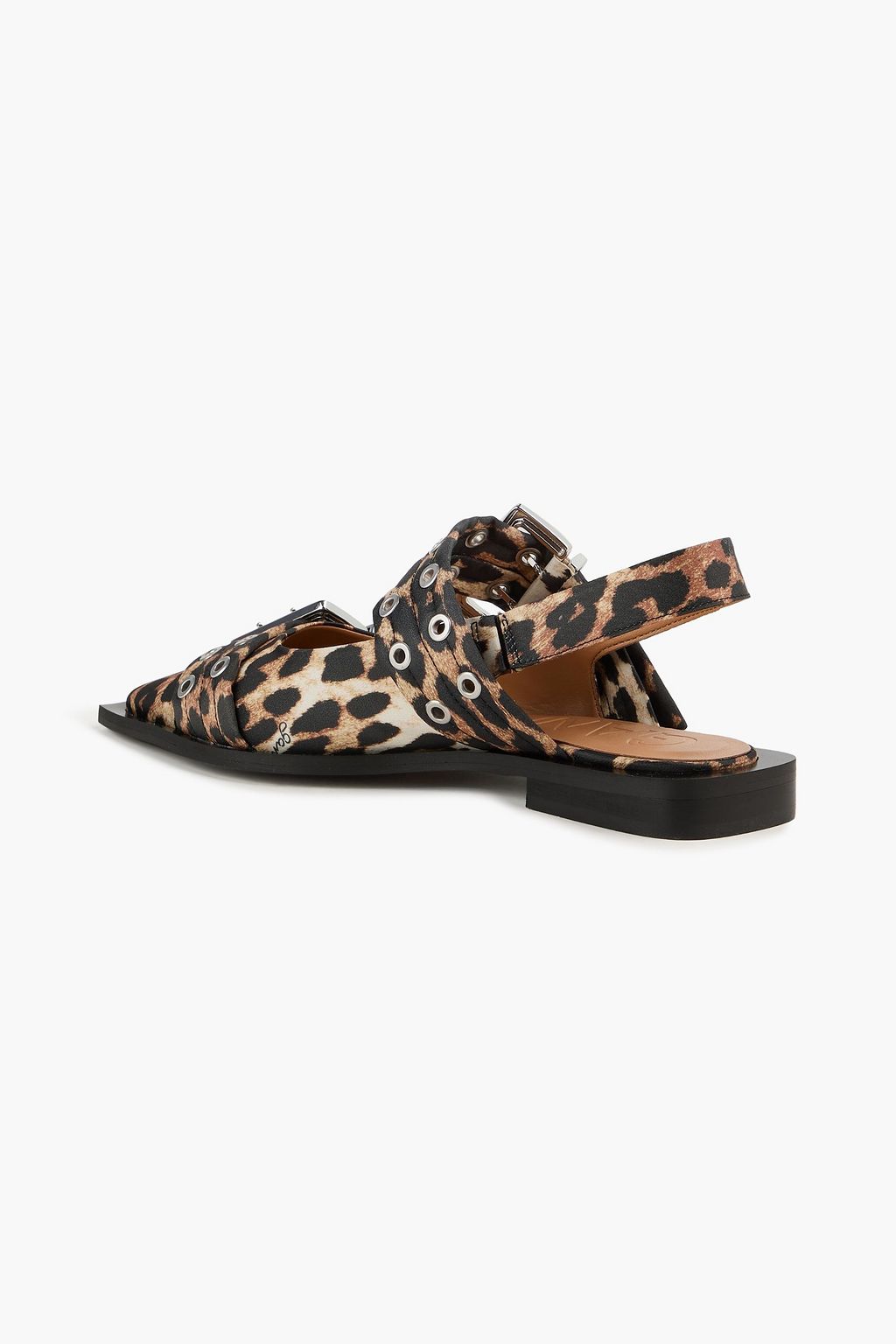 GANNI Flache Slingback-Schuhe mit Leopardenprint