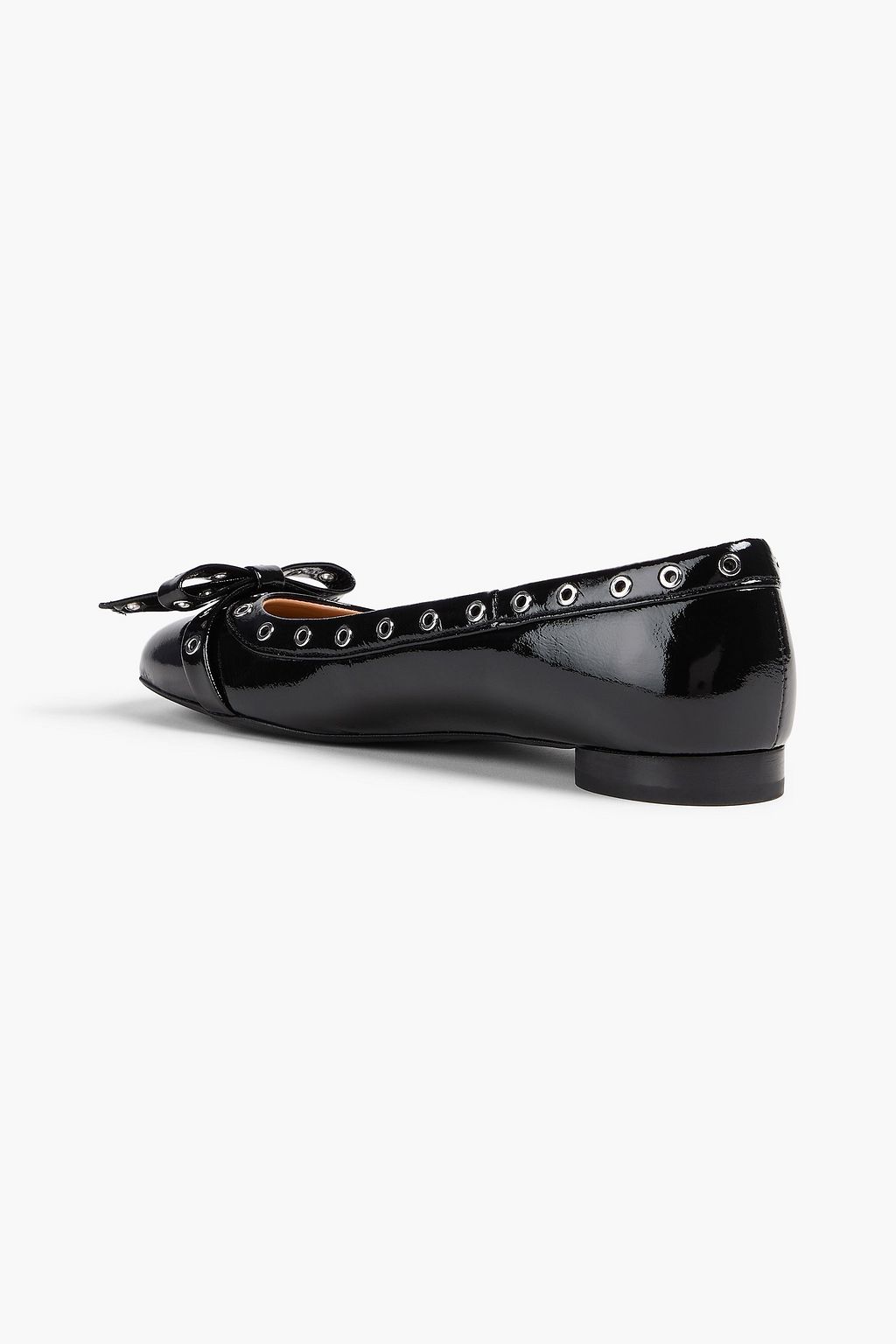 GANNI Glänzende Ballerinas mit Ösenverzierung