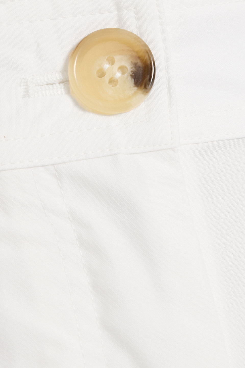 Totême Pleated Cotton-poplin Shorts In White