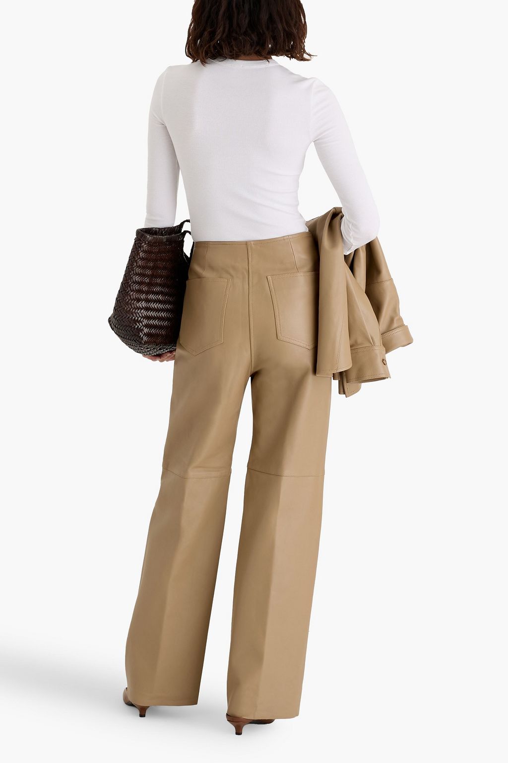 TOTEME Leather straight-leg pants