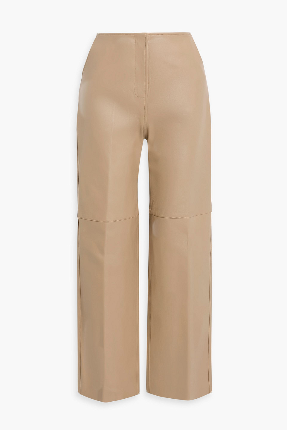 Totême Leather Straight-leg Pants In Neutral