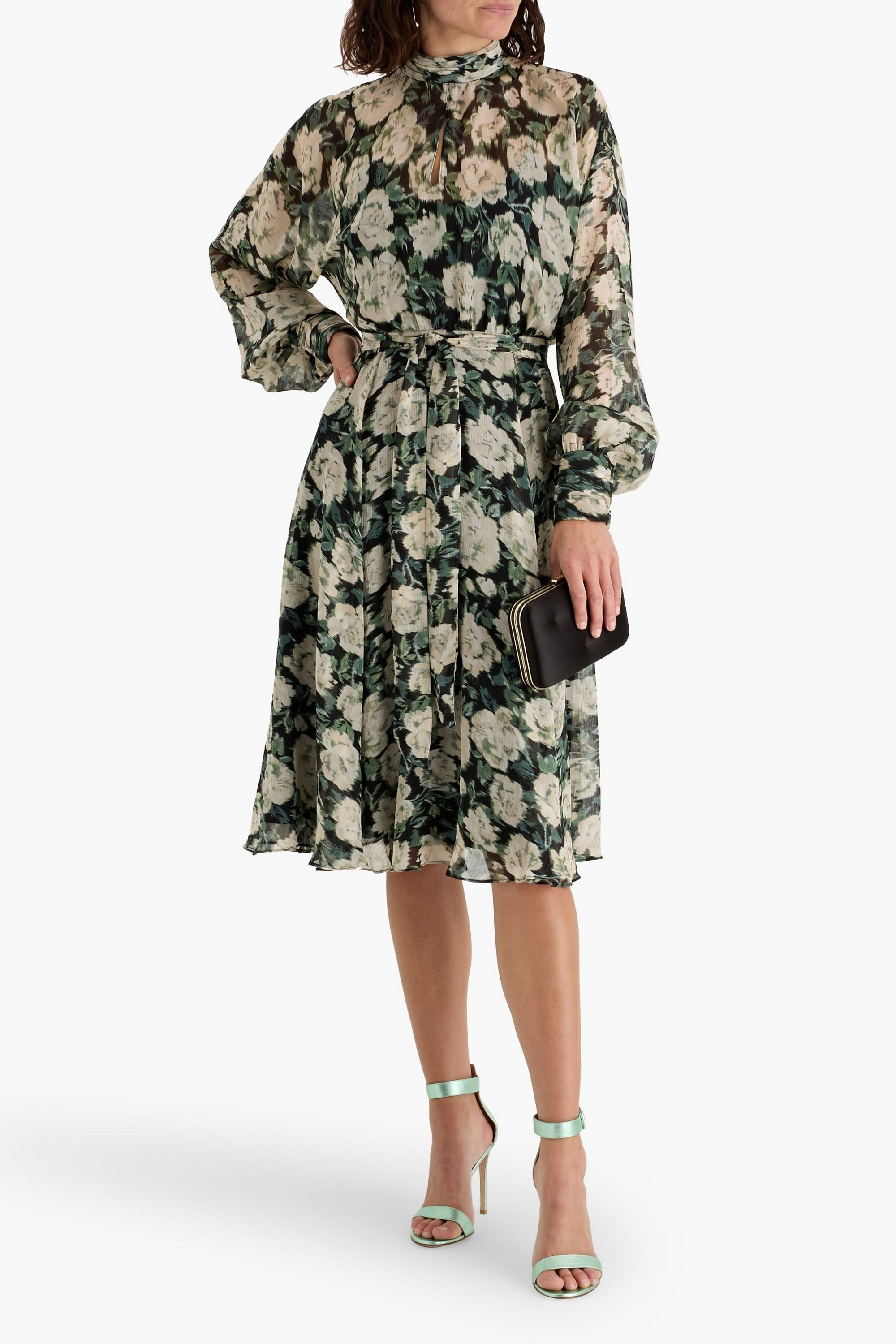 MIKAEL AGHAL Floral-print georgette midi dress