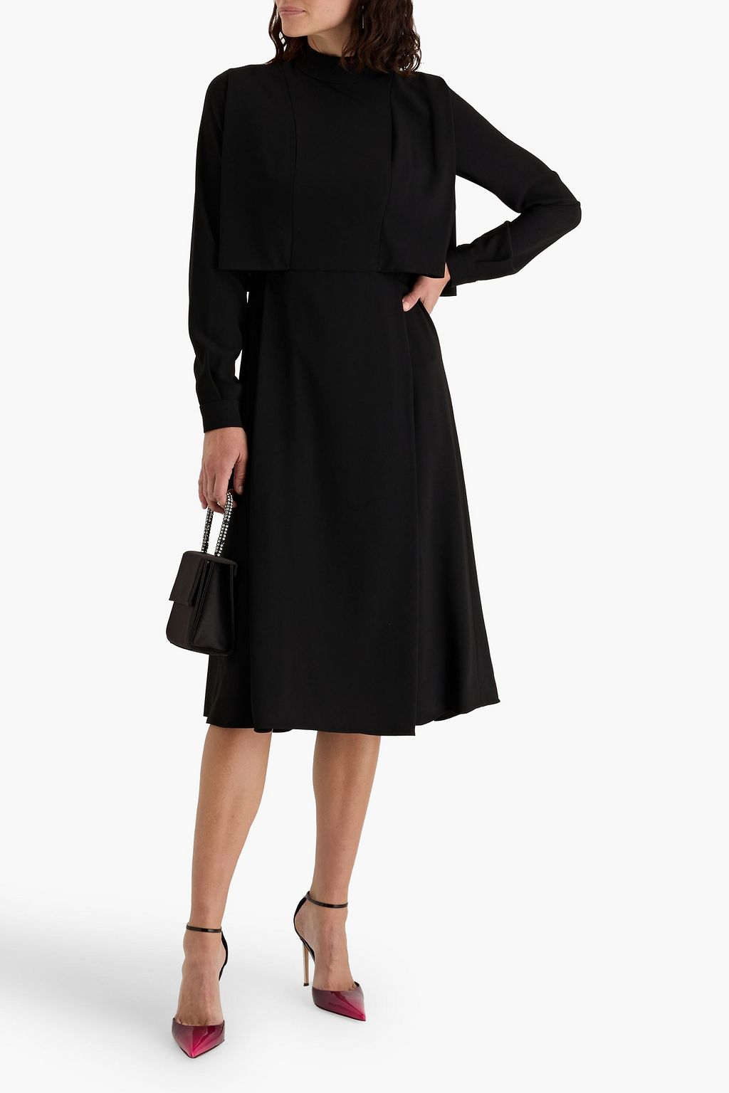 MIKAEL AGHAL Layered crepe midi dress