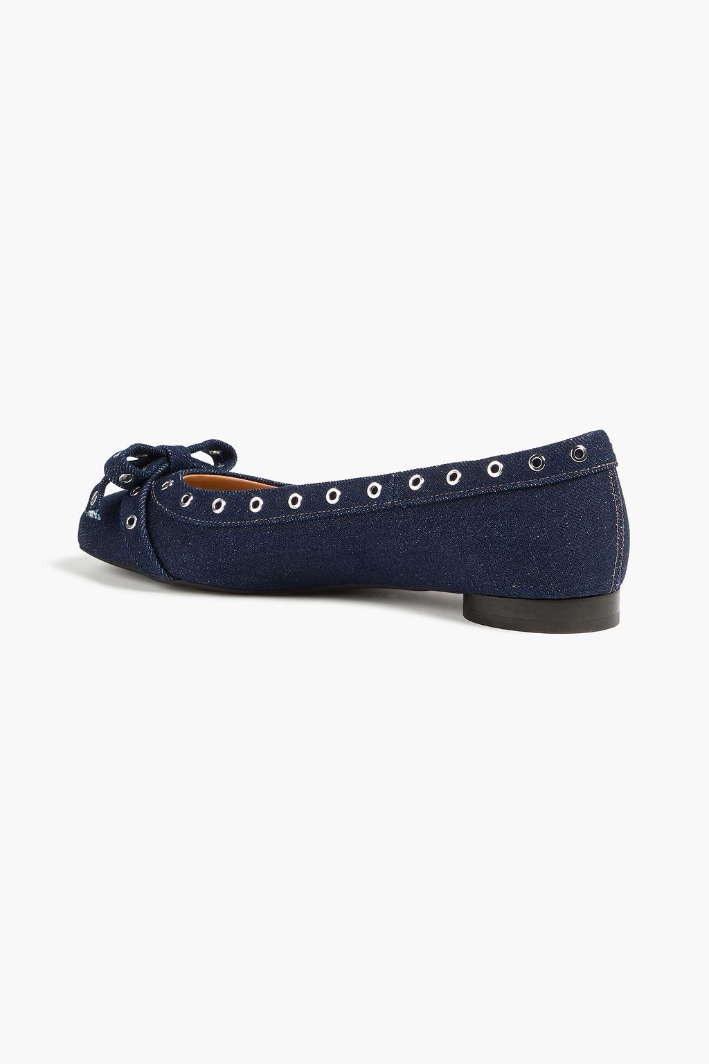 GANNI Ballerinas aus Denim mit Ösenverzierung