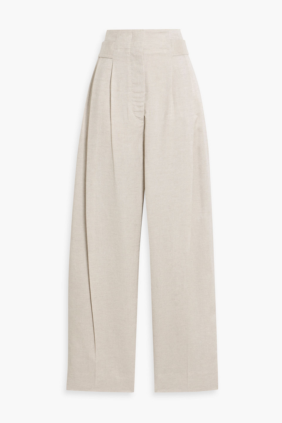 Totême Linen And Lyocell-blend Straight-leg Pants In Neutral