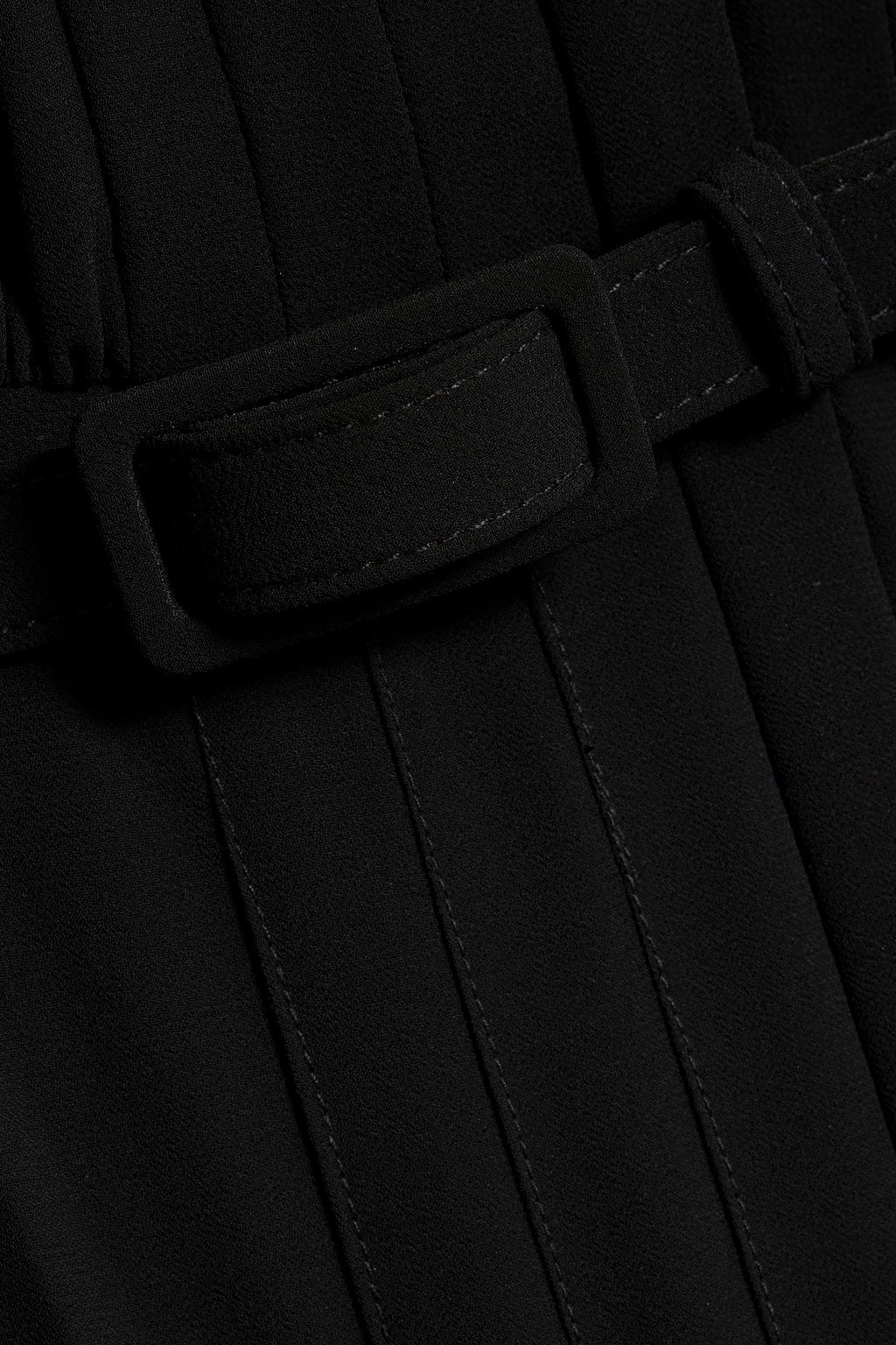 MIKAEL AGHAL Pussy-bow pleated crepon midi dress