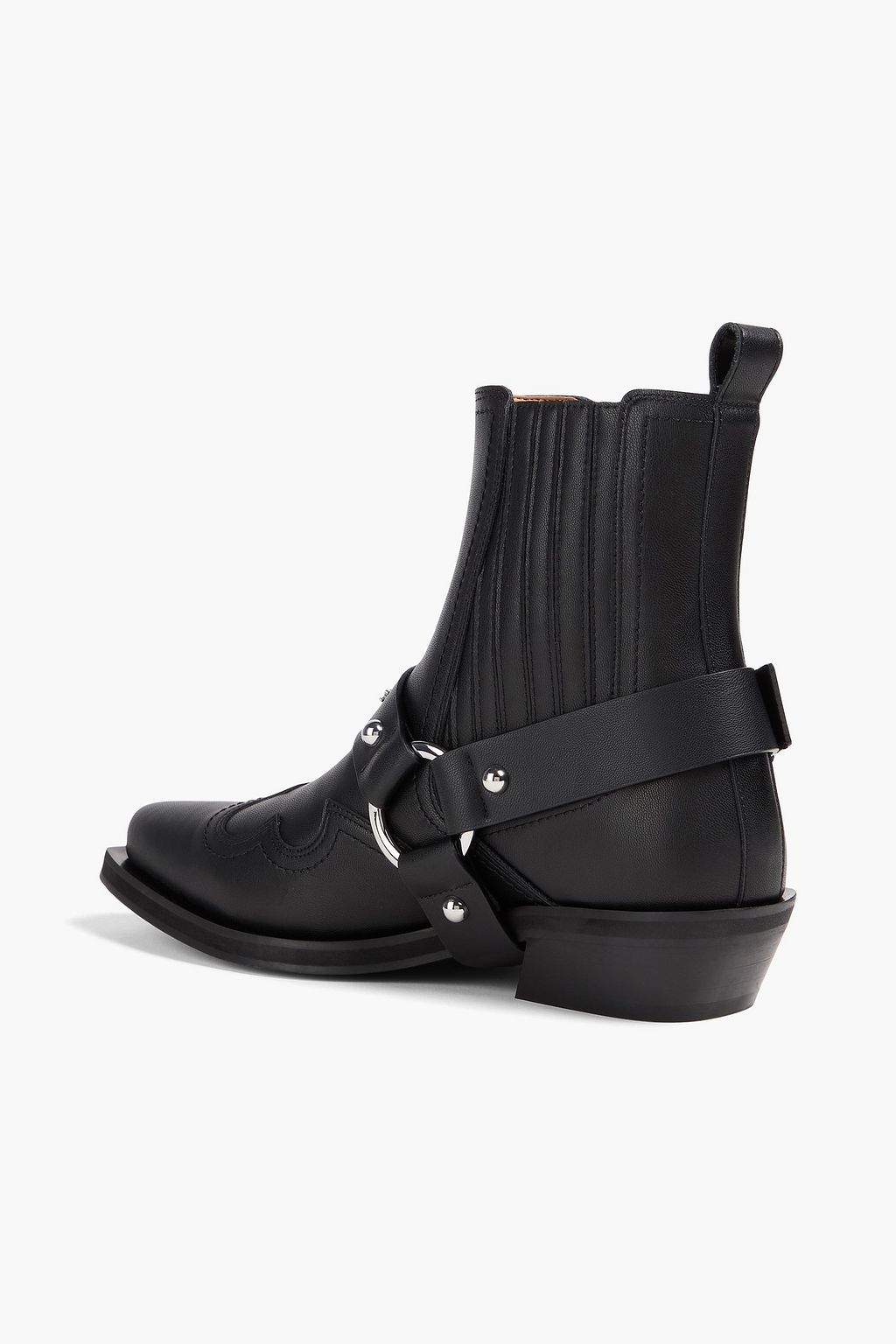 GANNI Buckled leather-blend Chelsea boots