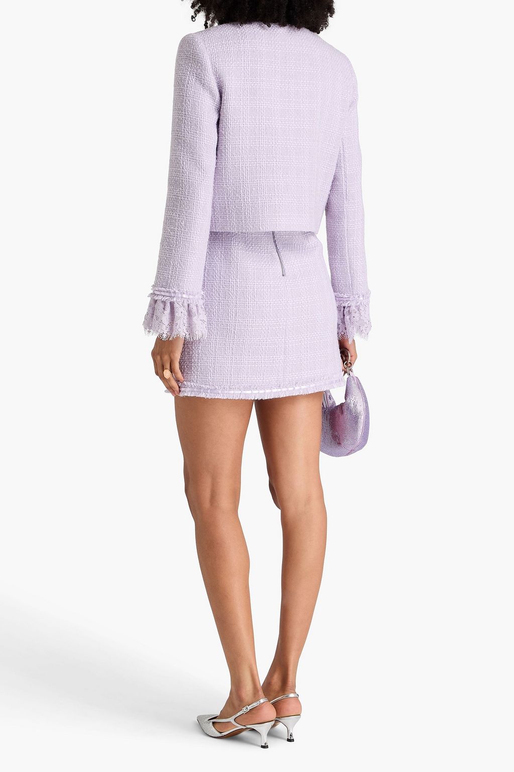 ALICE + OLIVIA Millie lace-trimmed tweed jacket