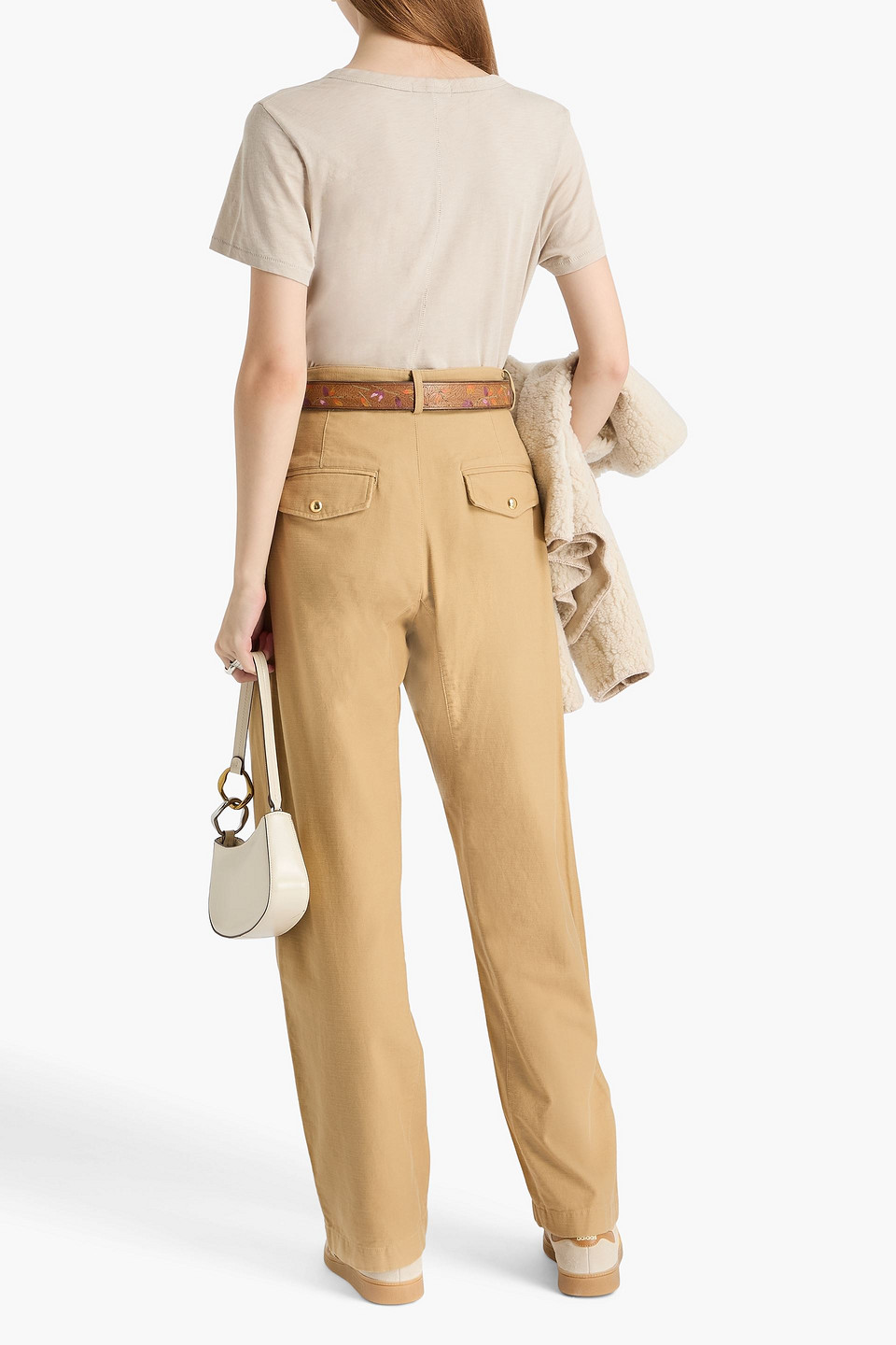 Rag & Bone Renata Cotton-canvas Tapered Pants In Neutral