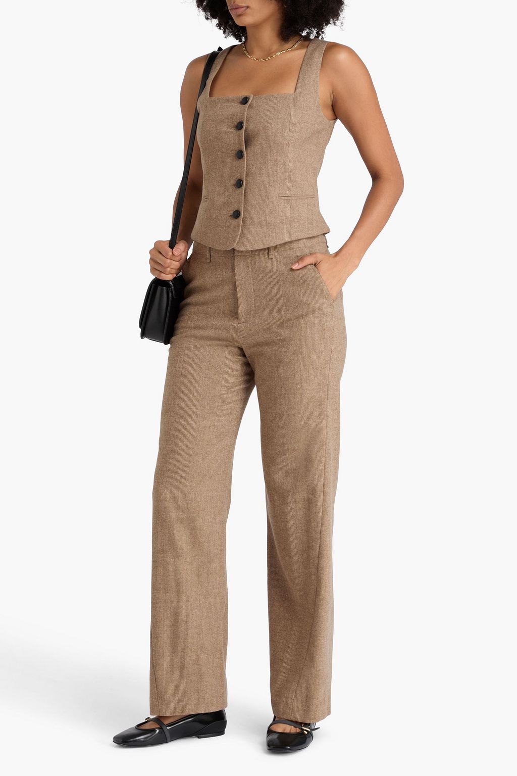 RAG & BONE Shea Prince of Wales checked wool-blend straight-leg pants