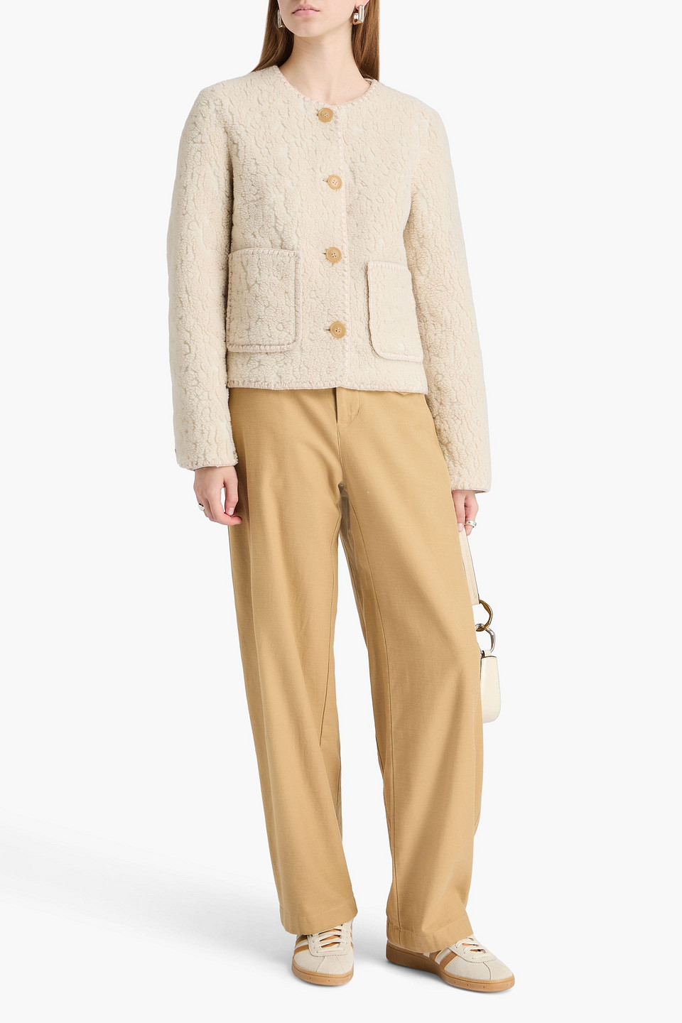  Rag & Bone - Cove Fleece Jacket - White - M 